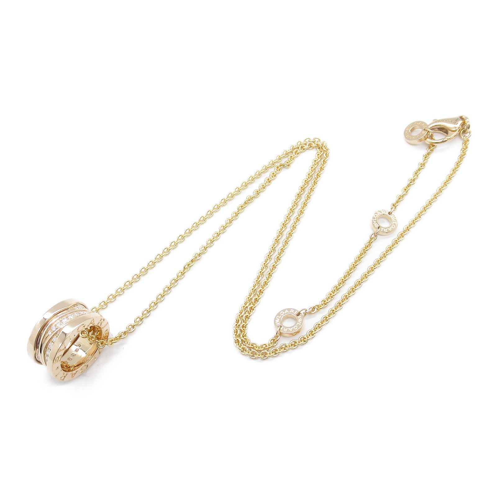 BVLGARI 18K玫瑰金B-zero1 Legend Dia Necklace項鍊