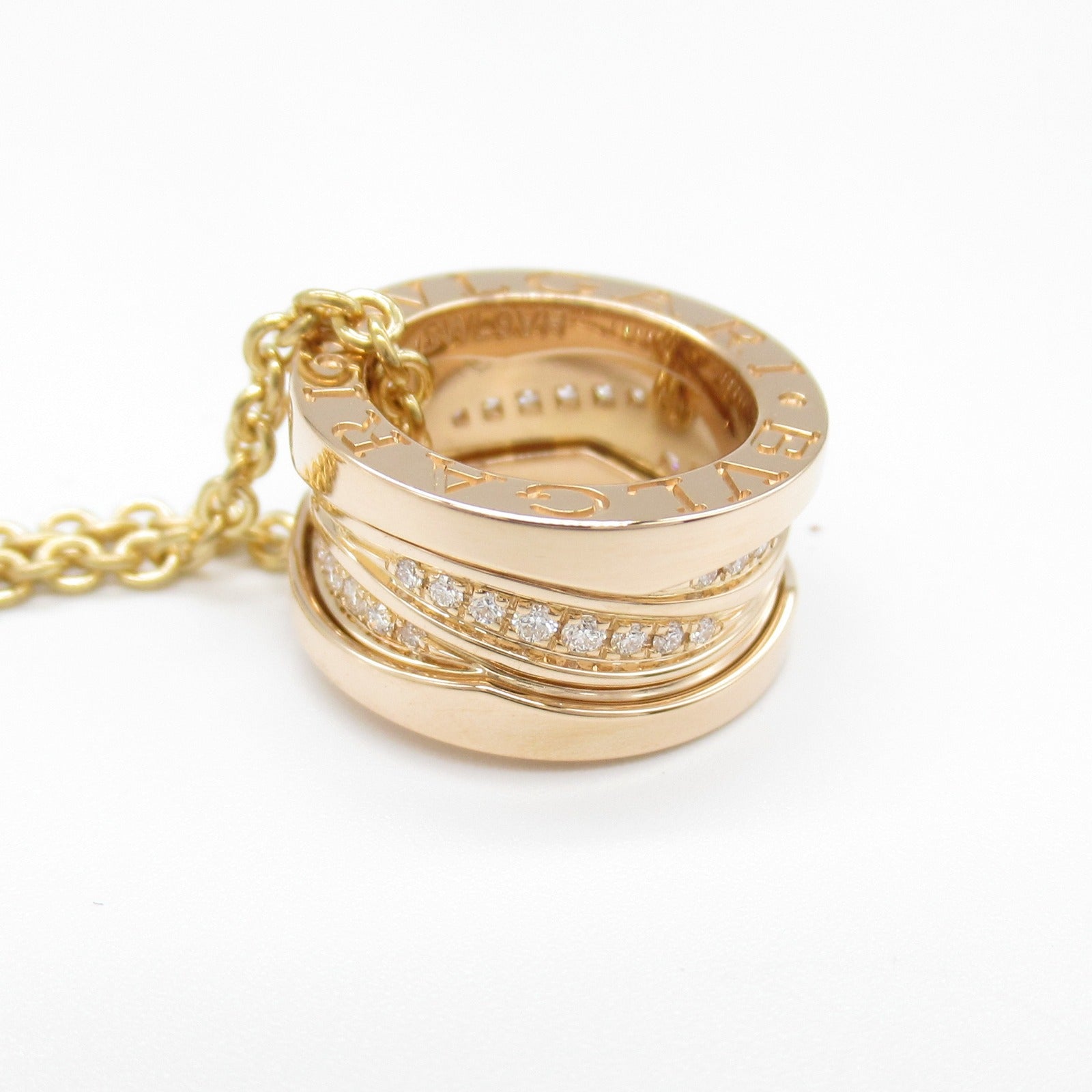 BVLGARI 18K玫瑰金B-zero1 Legend Dia Necklace項鍊