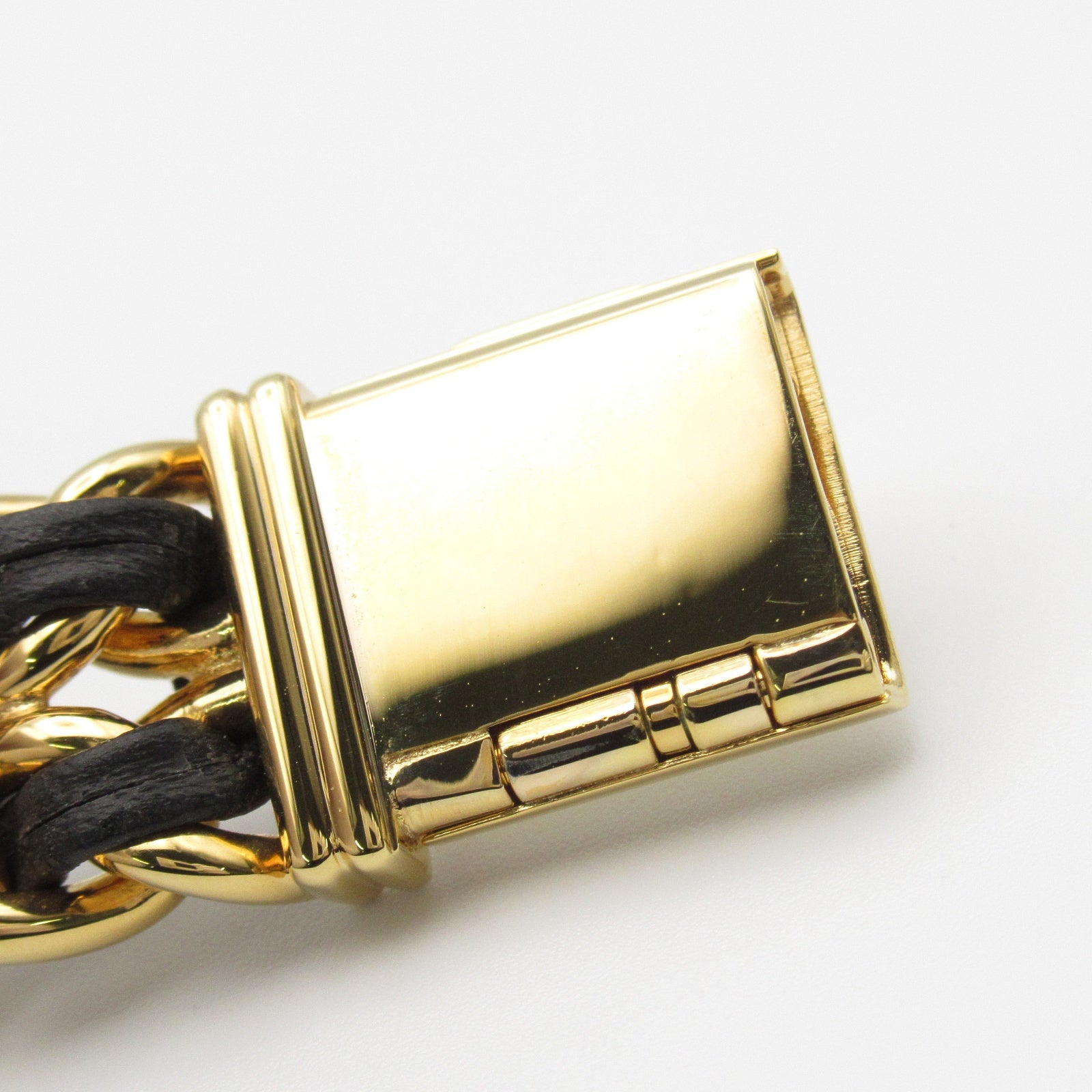 CHANEL Premiere M鍍金/皮革手錶石英機芯黑色