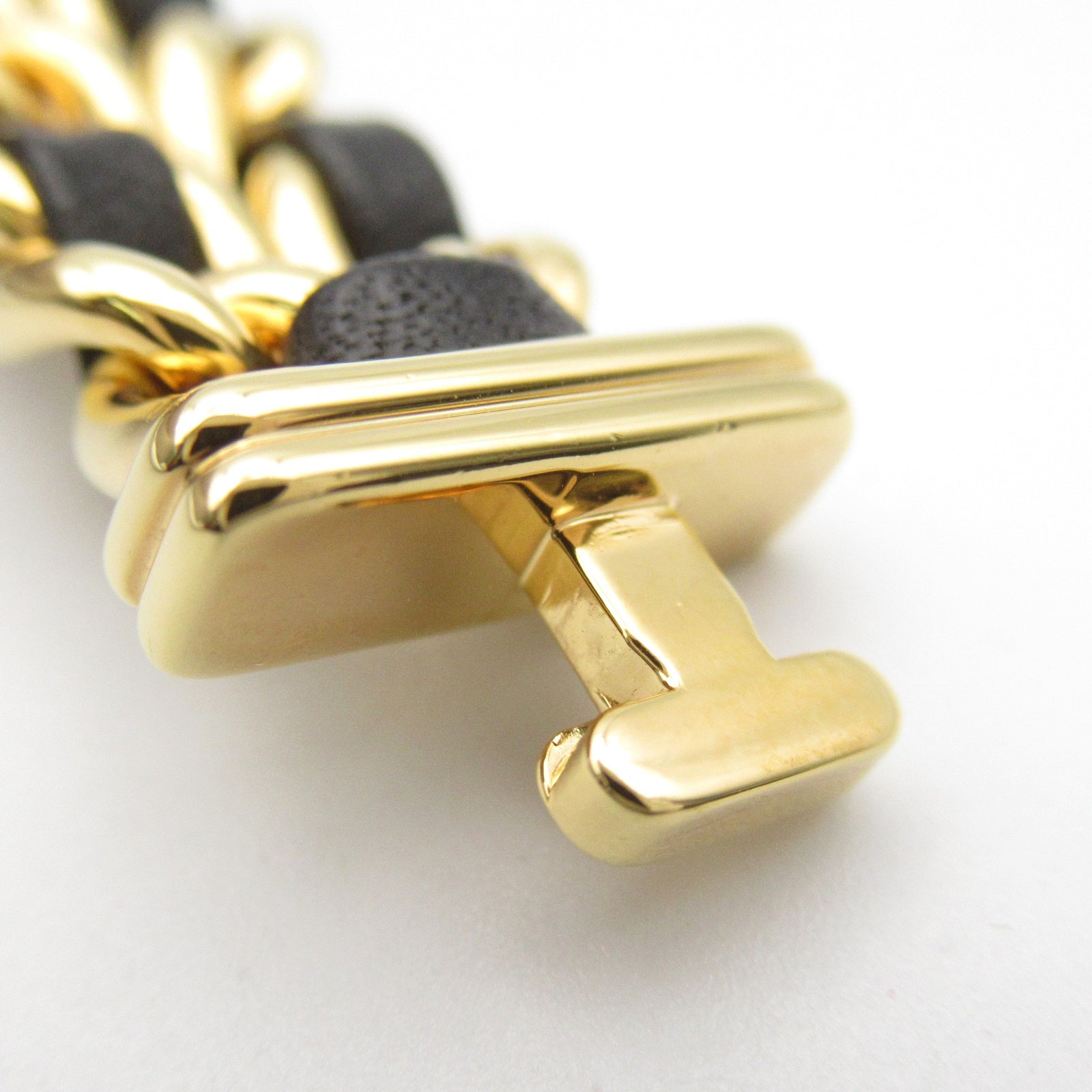 CHANEL CC Premiere M Quartz Watch H0001 Gold Plated Leather Black
