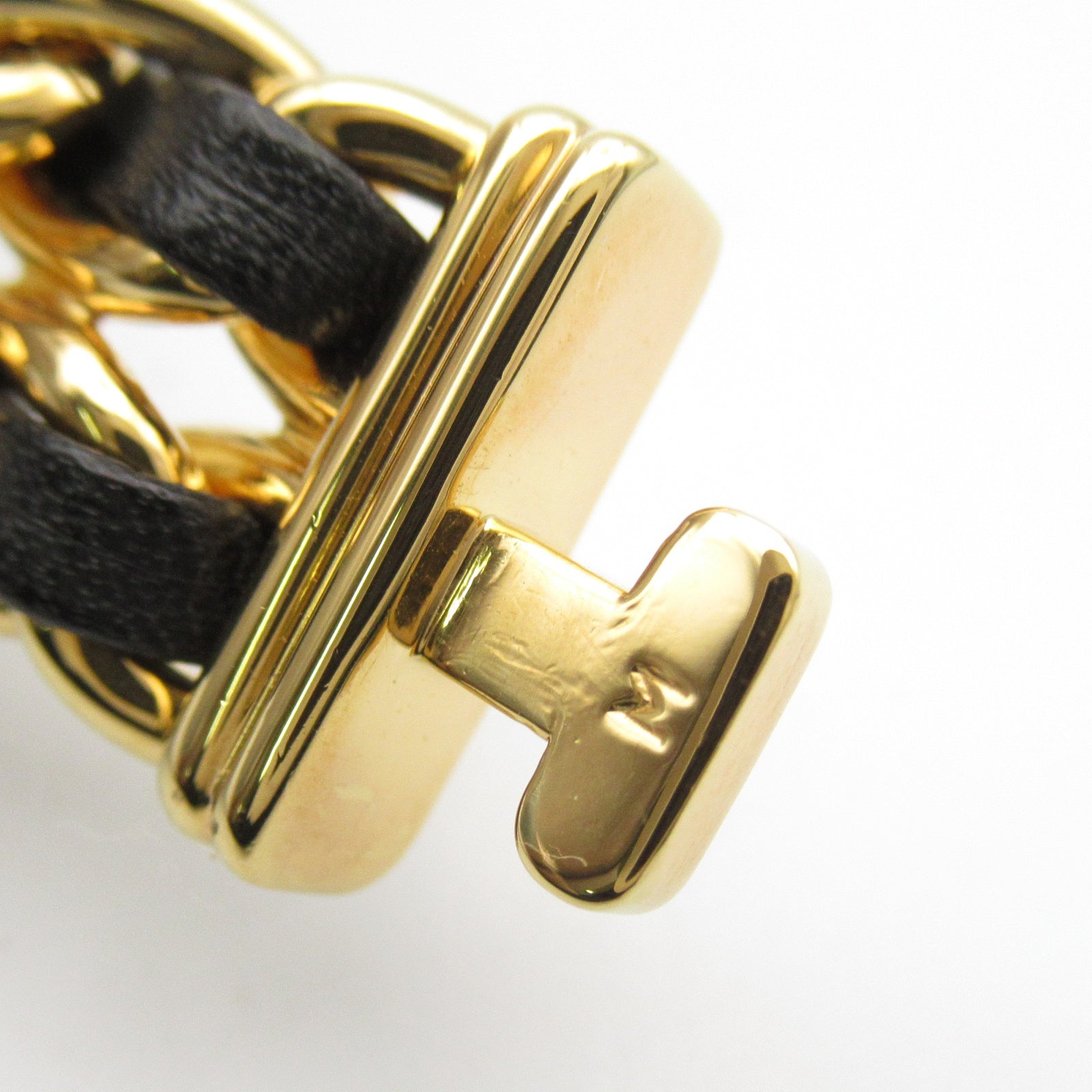 CHANEL CC Premiere M Quartz Watch H0001 Gold Plated Leather Black