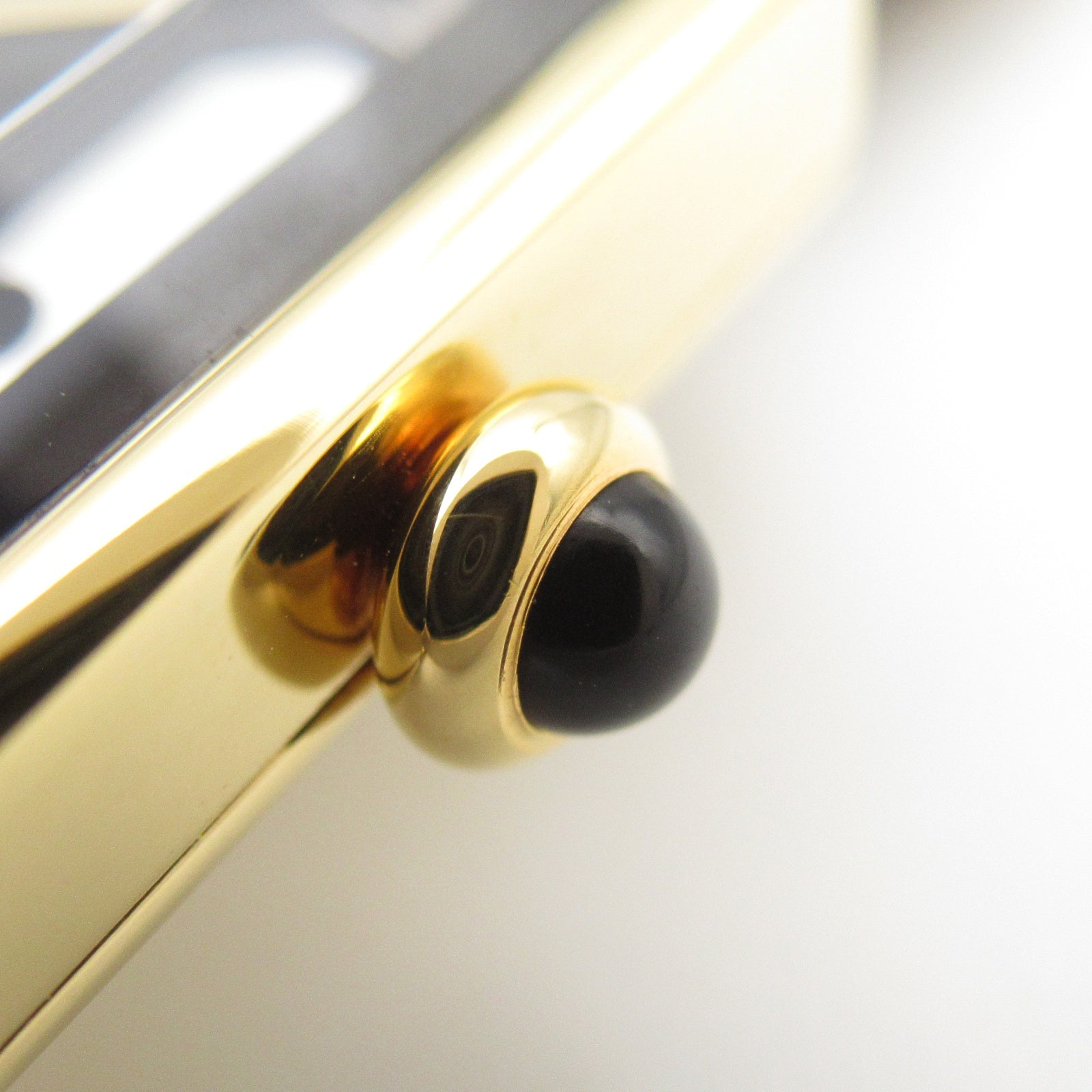 CHANEL CC Premiere M Quartz Watch H0001 Gold Plated Leather Black