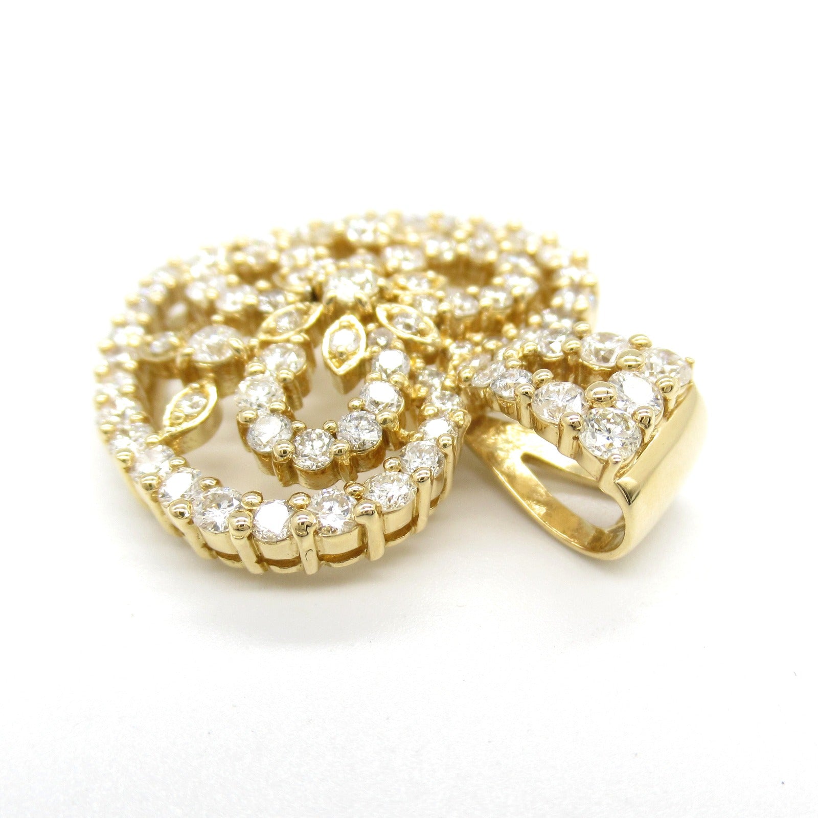 JEWELRY 18K黃金Diamond Pendant Top鑽石吊墜