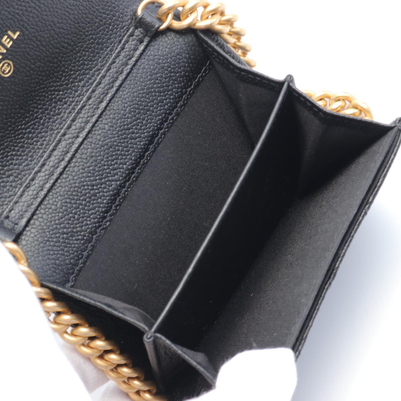 CHANEL 牛皮皮革Boy Chanel Chain Wallet金扣肩背袋’