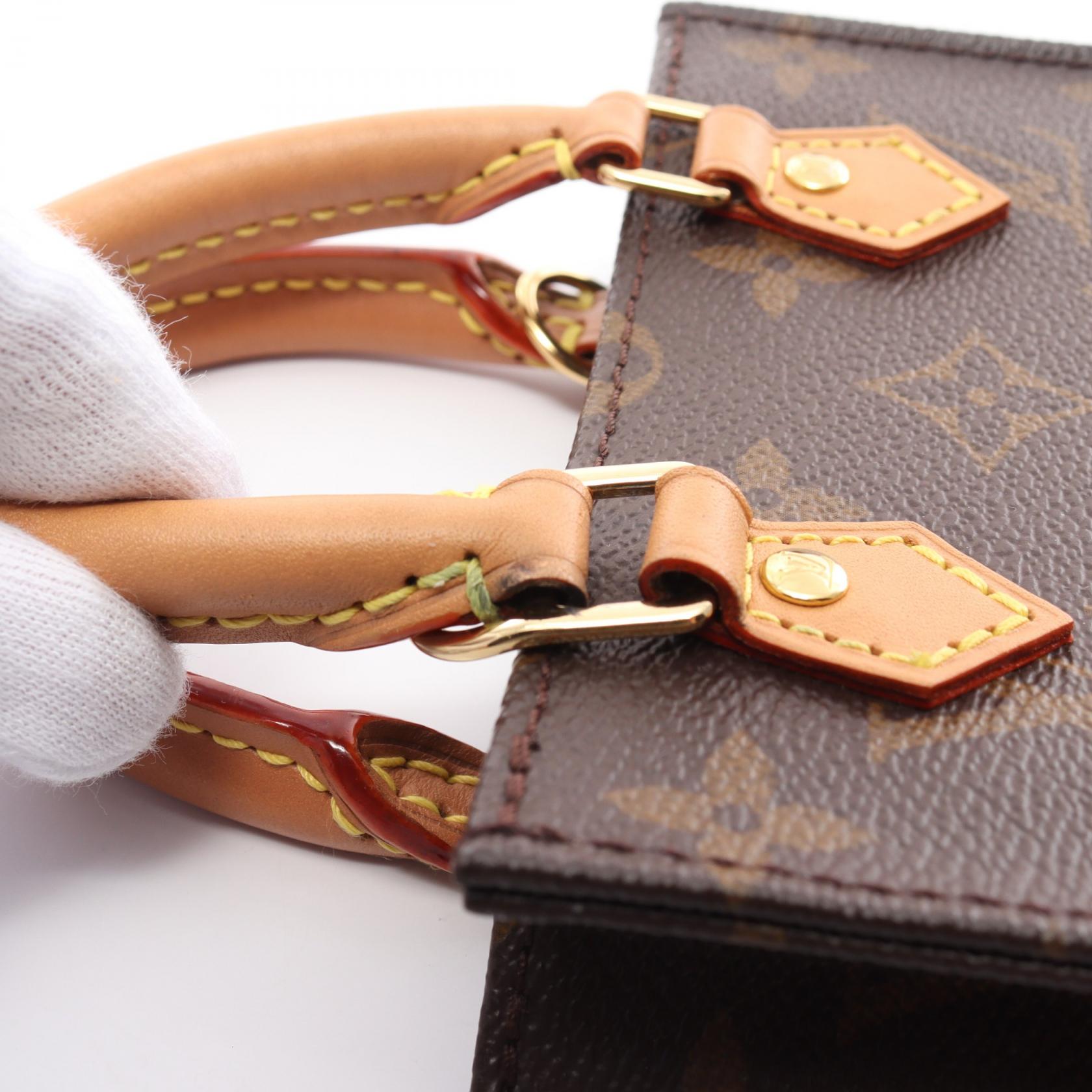 LOUIS VUITTON【激減優惠】 Monogram Petit Sac Plat金扣手挽肩背兩用袋棕色