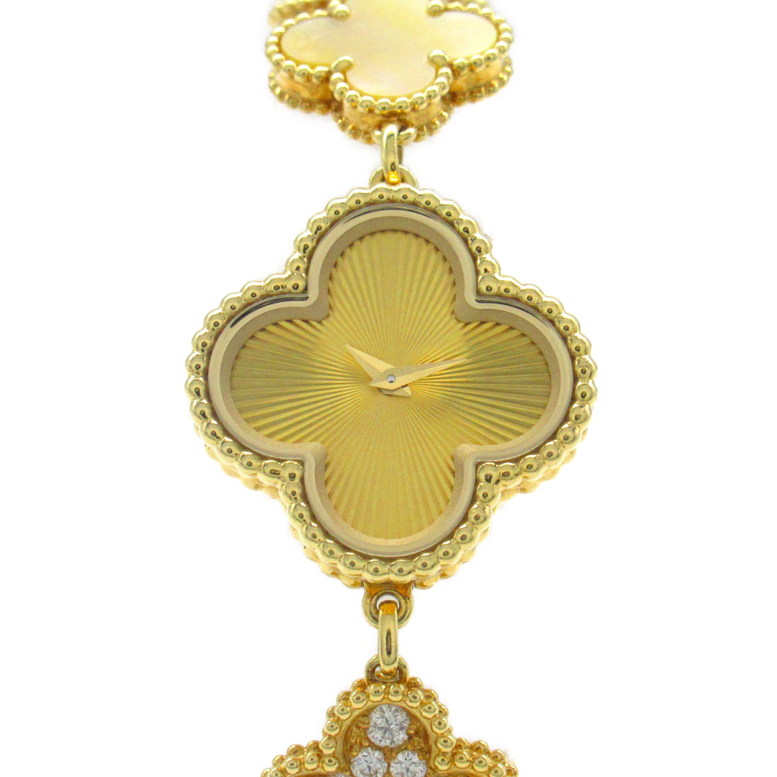 Van Cleef & Arpels Sweet Alhambra 18K黃金/鑽石手錶石英機芯金色