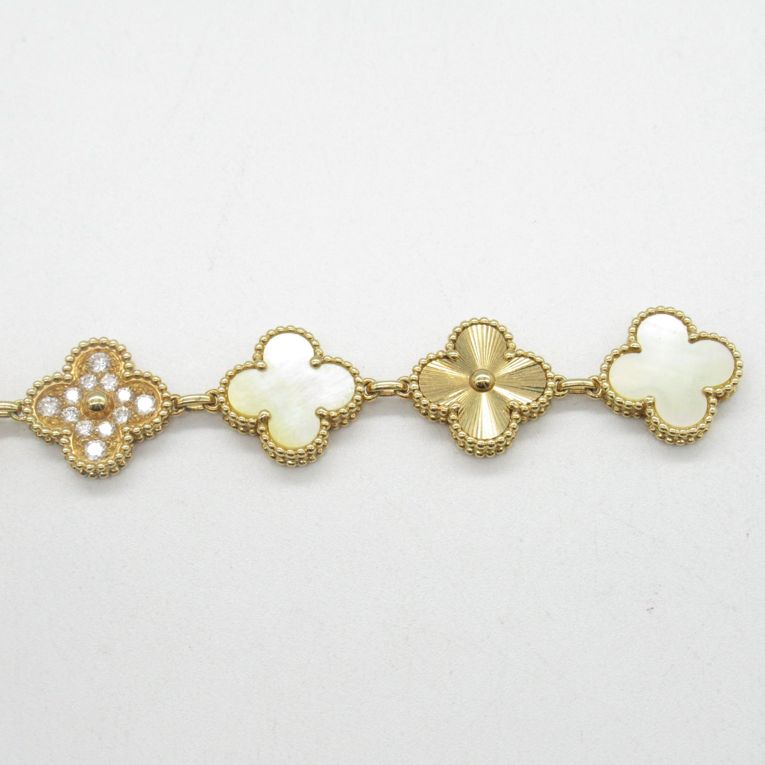 Van Cleef & Arpels Sweet Alhambra 18K黃金/鑽石手錶石英機芯金色