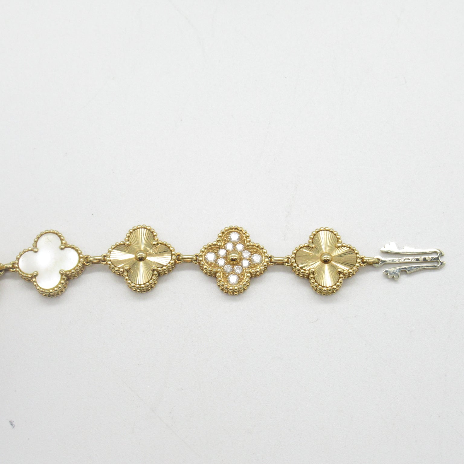Van Cleef & Arpels Sweet Alhambra 18K黃金/鑽石手錶石英機芯金色