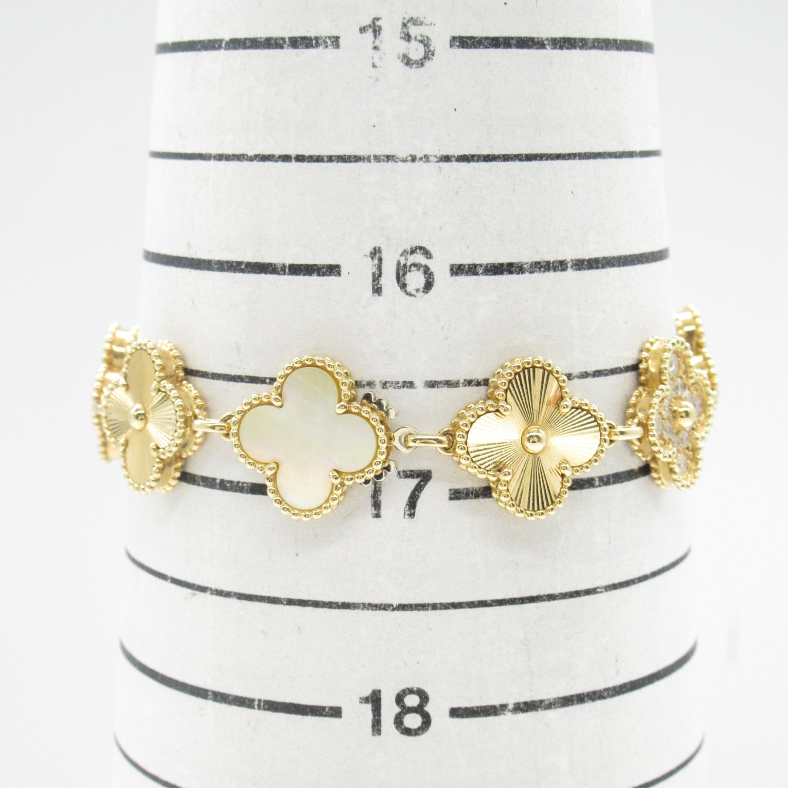 Van Cleef & Arpels Sweet Alhambra 18K黃金/鑽石手錶石英機芯金色