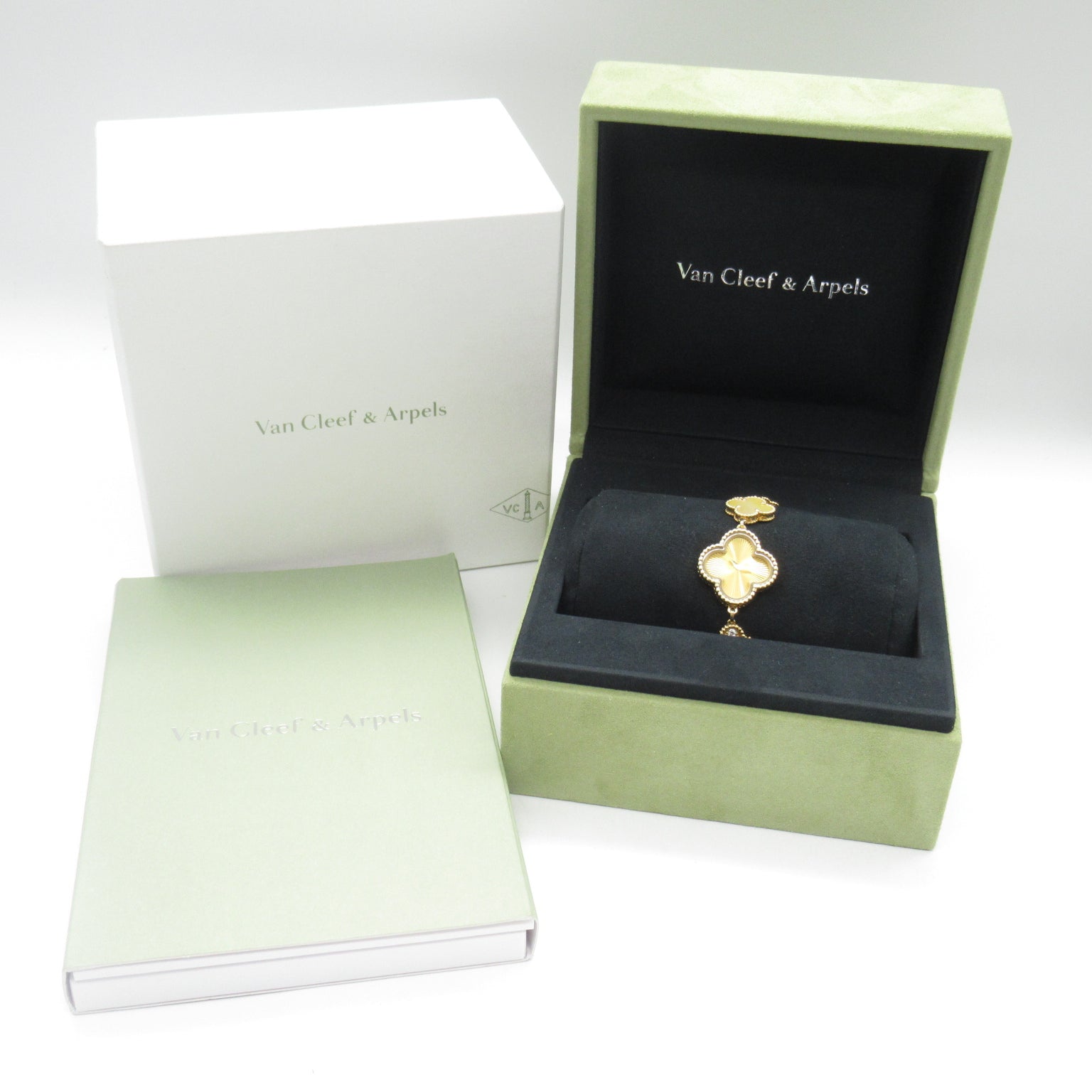 Van Cleef & Arpels Sweet Alhambra 18K黃金/鑽石手錶石英機芯金色