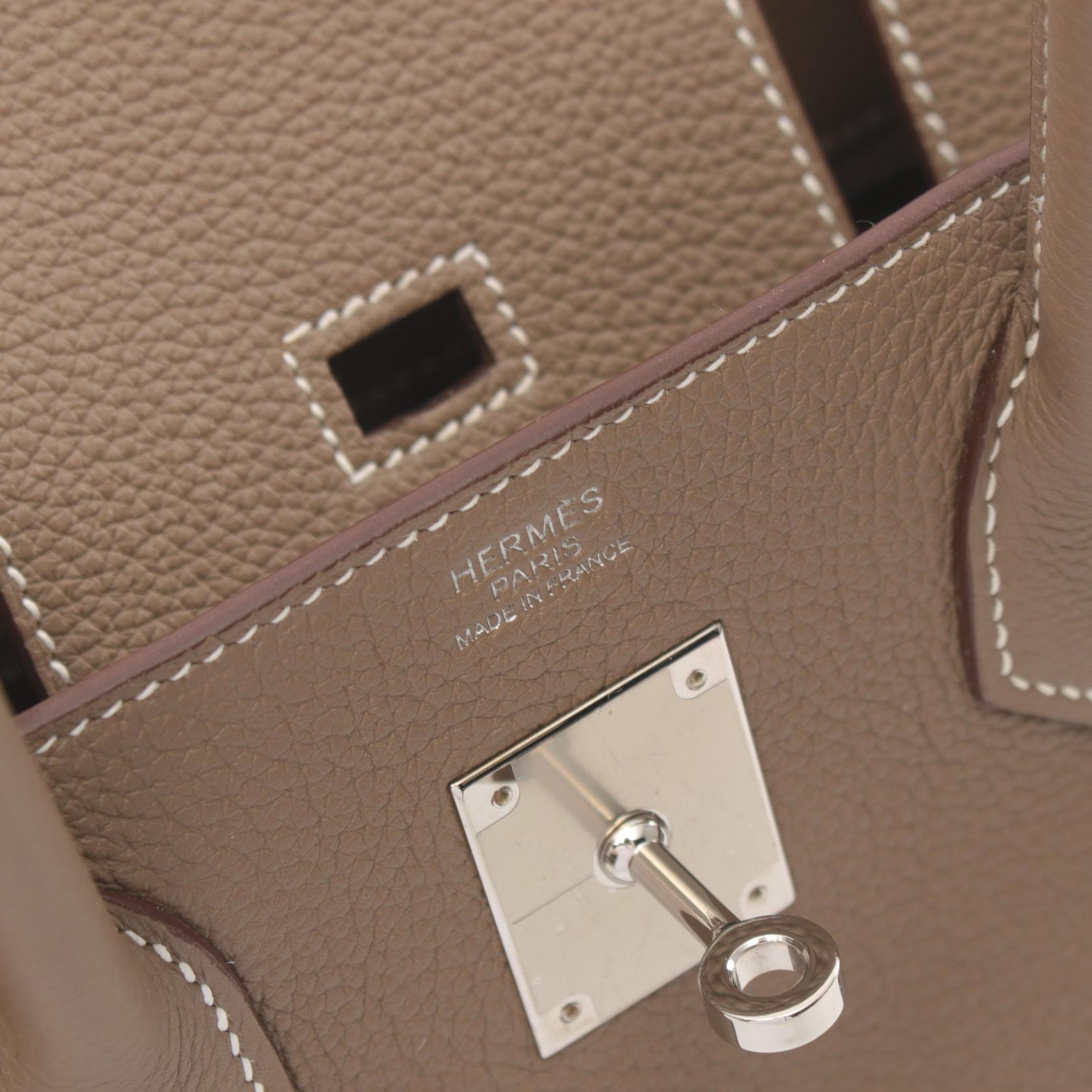 HERMES Togo皮革Birkin 30銀扣手挽袋Etoupe/大象灰色