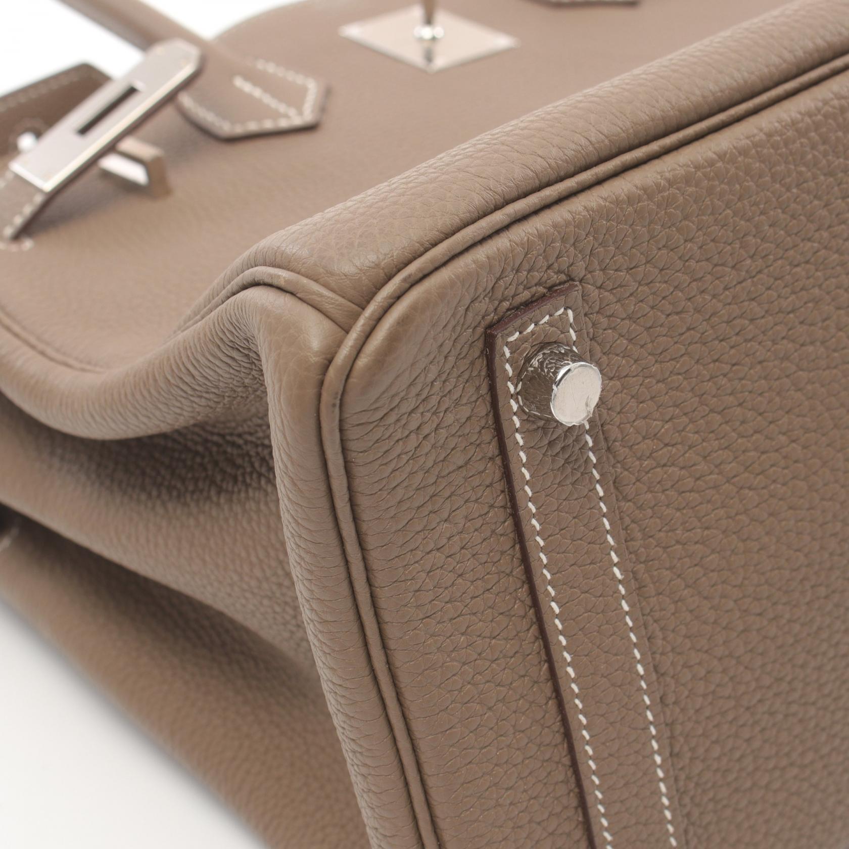 HERMES Togo皮革Birkin 30銀扣手挽袋Etoupe/大象灰色
