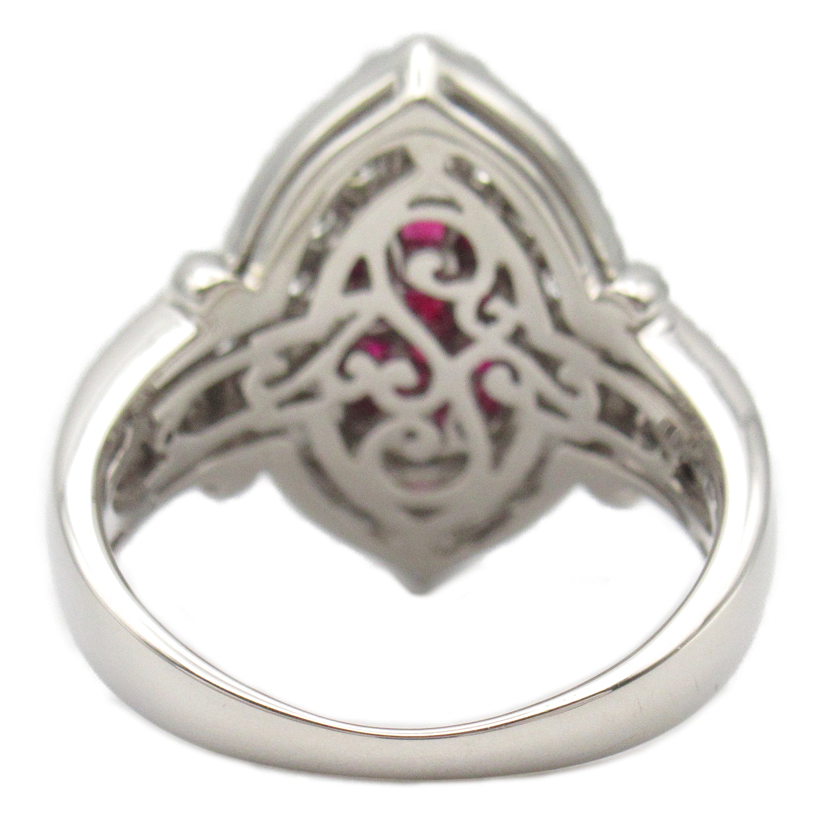 JEWELRY PT900鉑金Ruby Diamond Ring紅寶石/鑽石戒指US#6.25