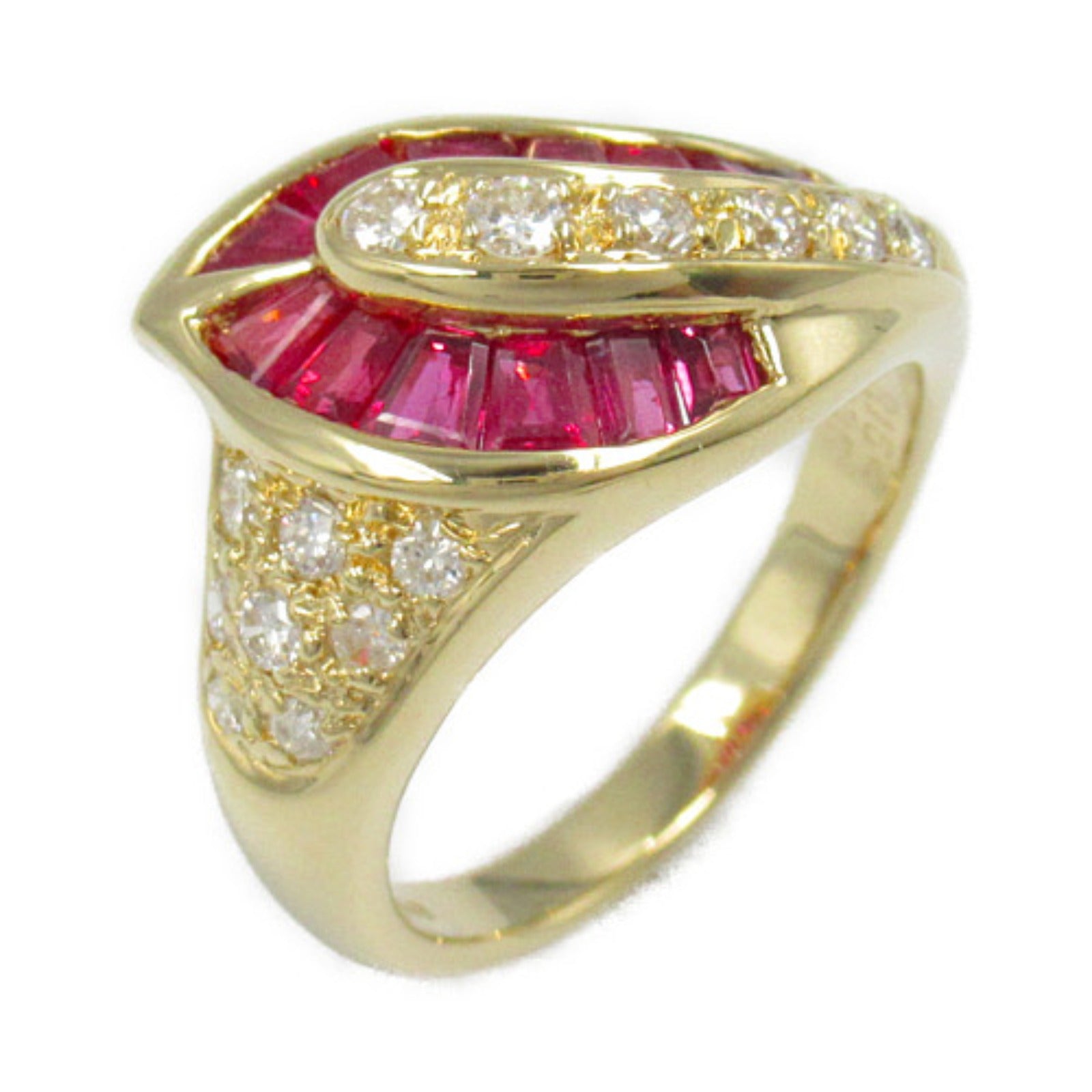 JEWELRY 18K黃金Ruby Diamond Ring紅寶石/鑽石戒指US#6