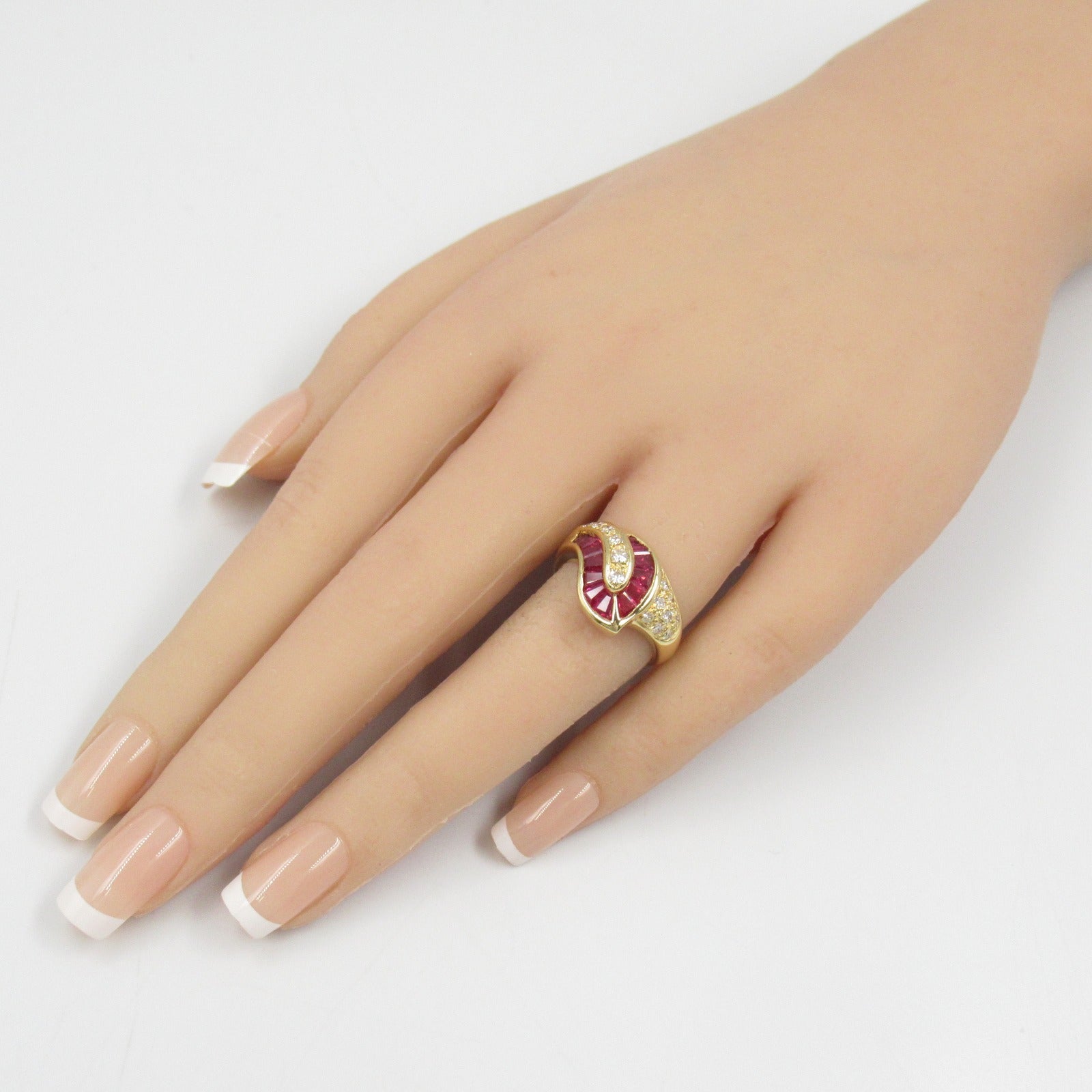 JEWELRY 18K黃金Ruby Diamond Ring紅寶石/鑽石戒指US#6