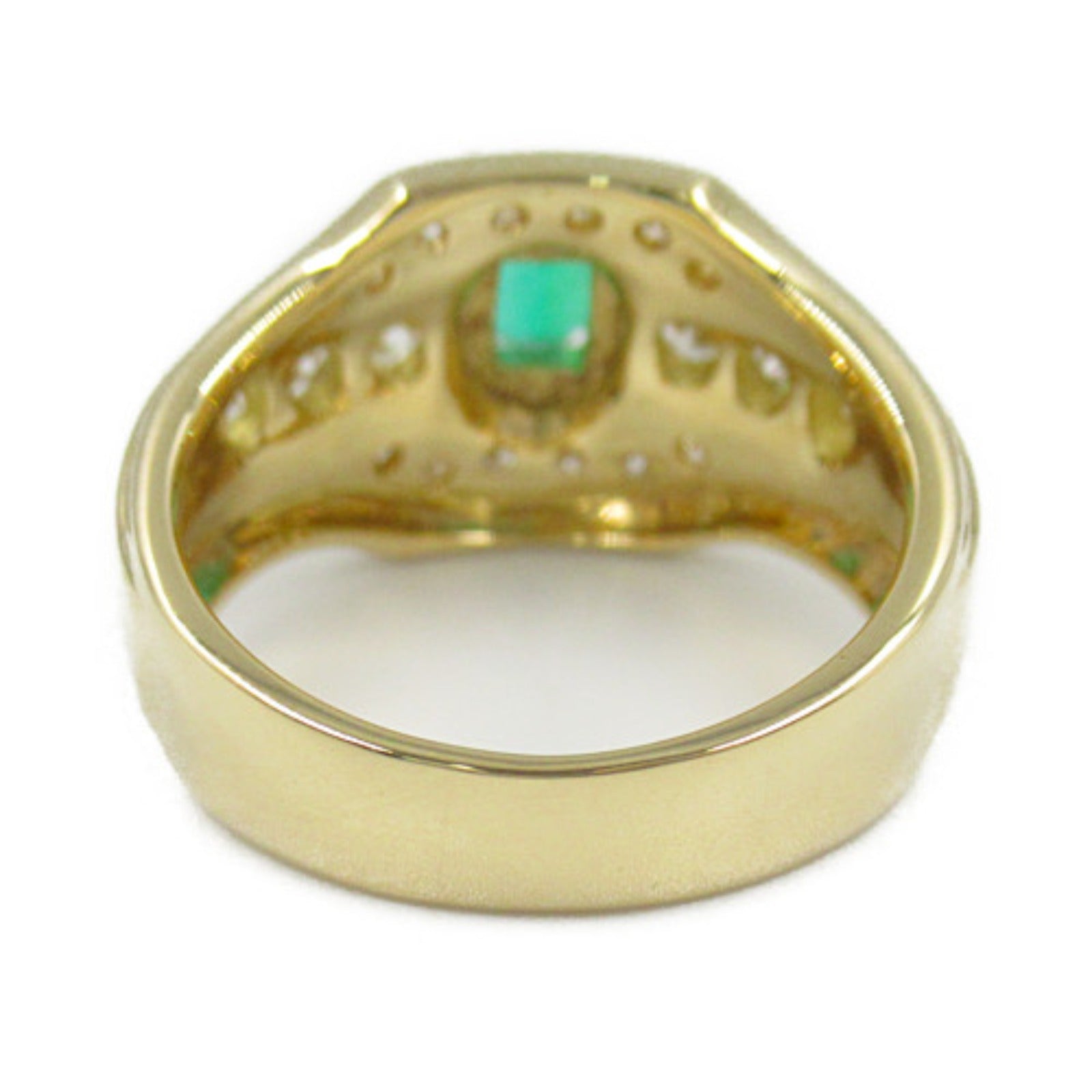 JEWELRY 18K黃金Emerald Diamond Ring綠寶石/鑽石戒指US#6.25