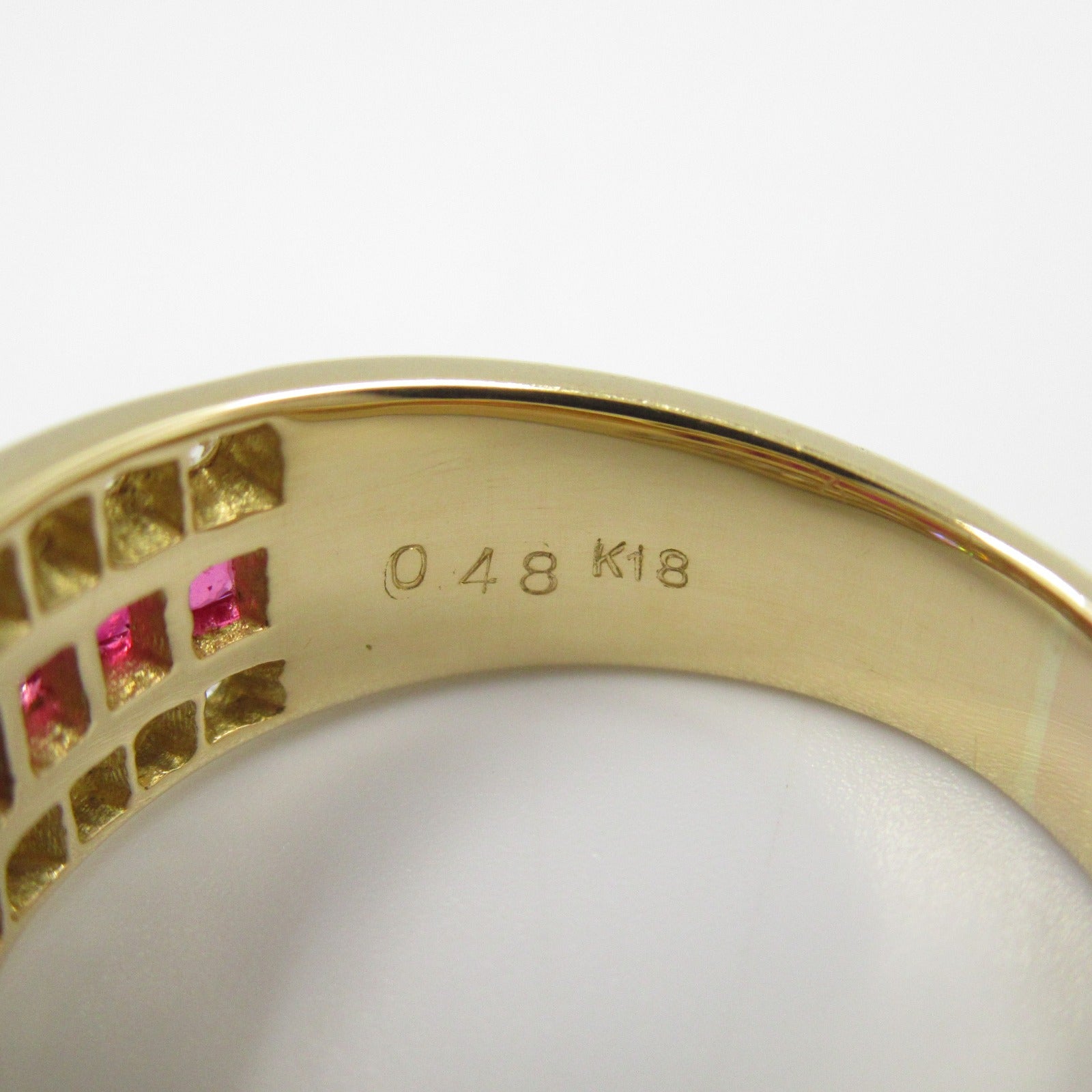 JEWELRY 18K黃金Ruby Diamond Ring紅寶石/鑽石戒指US#6