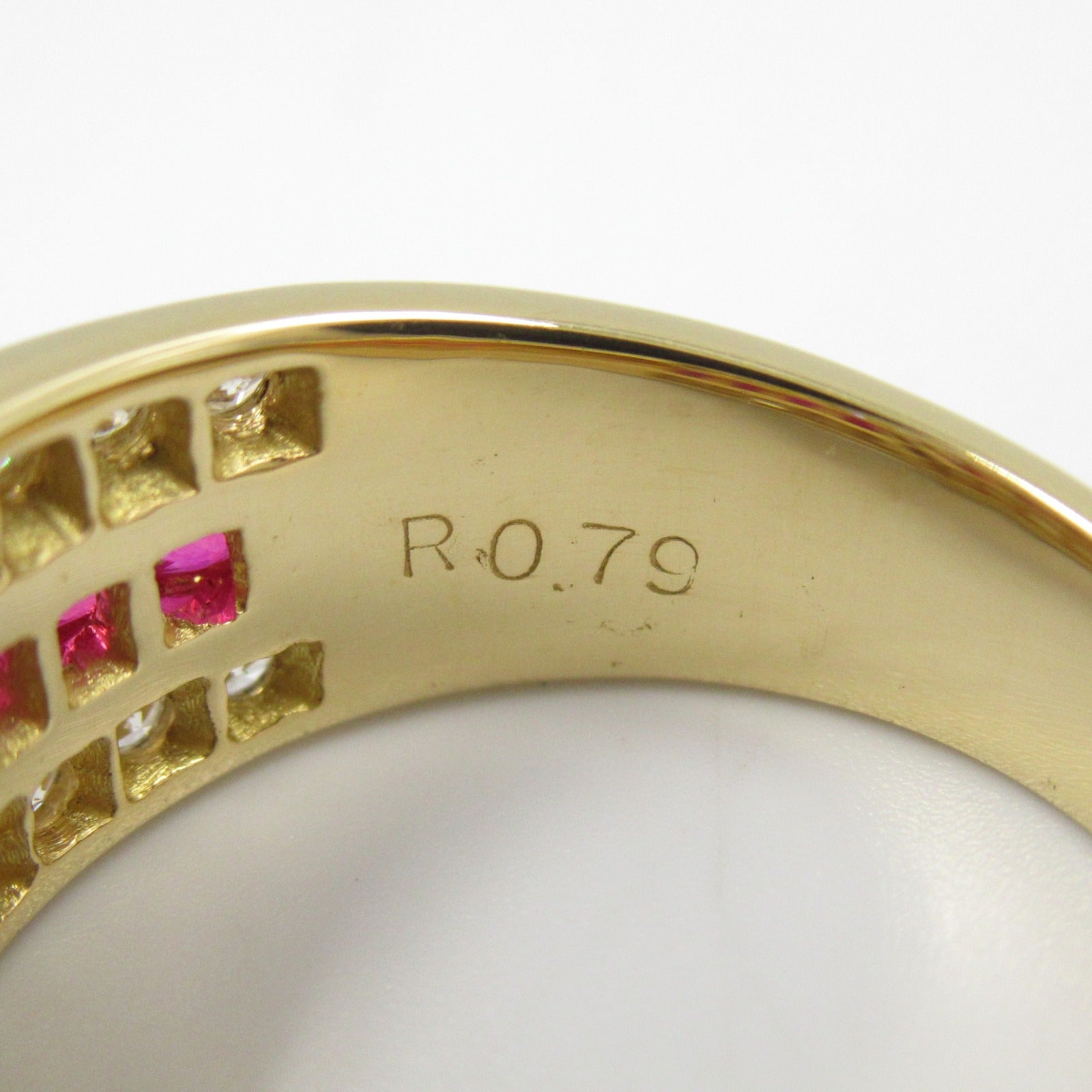 JEWELRY 18K黃金Ruby Diamond Ring紅寶石/鑽石戒指US#6