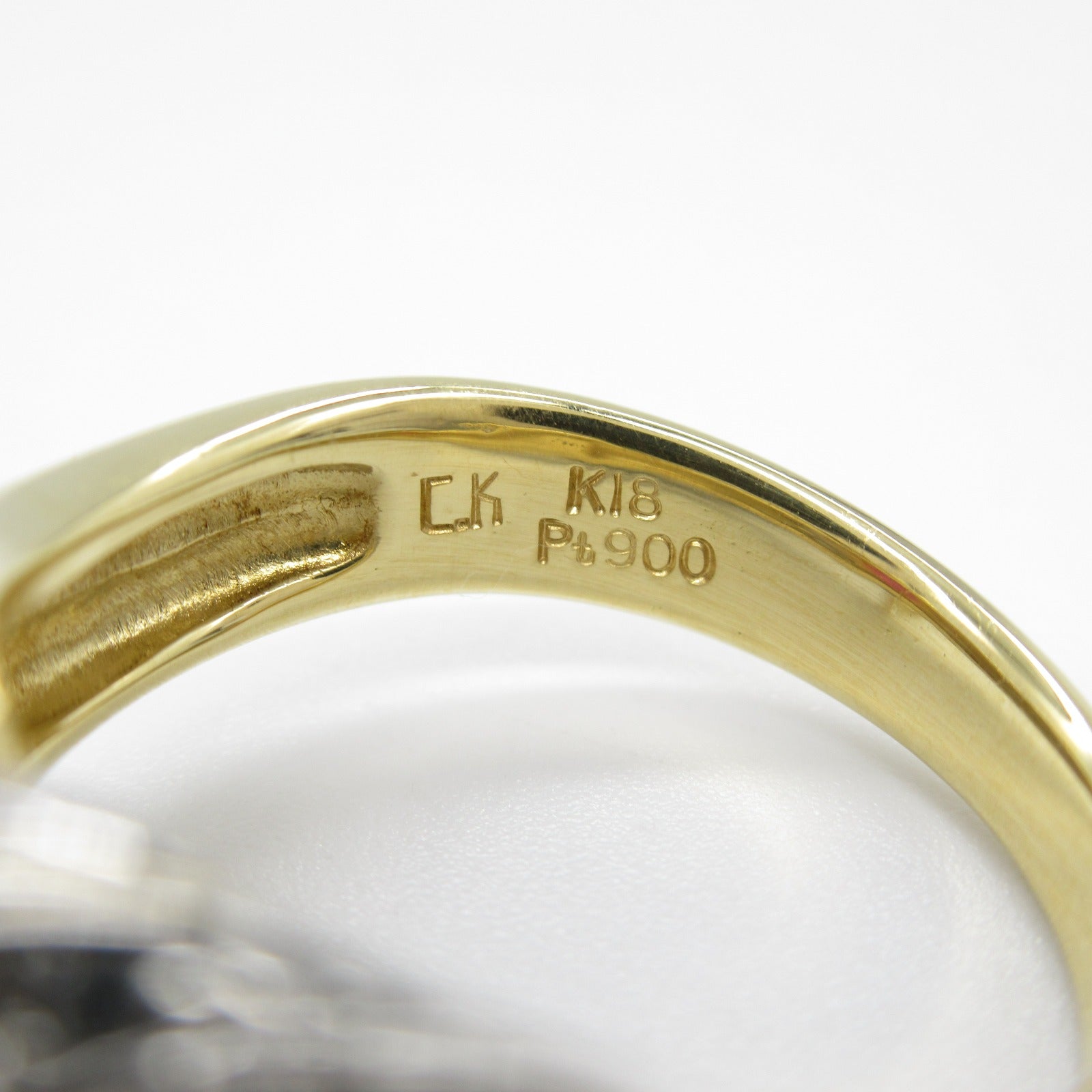 JEWELRY 18K黃金/PT900鉑金Chikako Kaku Ring紅寶石/鑽石戒指US#6.25