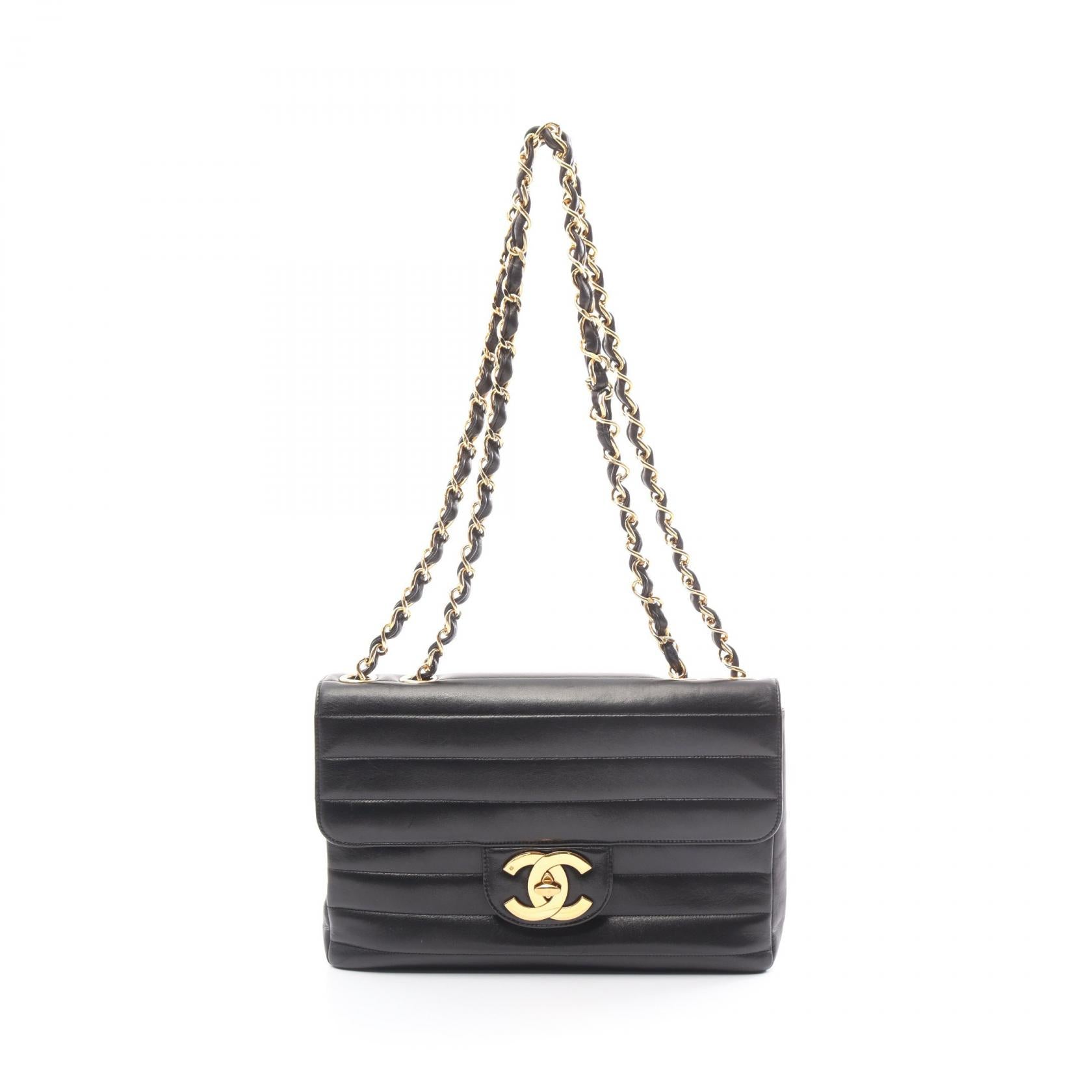 CHANEL【激減優惠】 羊皮皮革Mademoiselle Deca COCO Mark金扣肩背袋