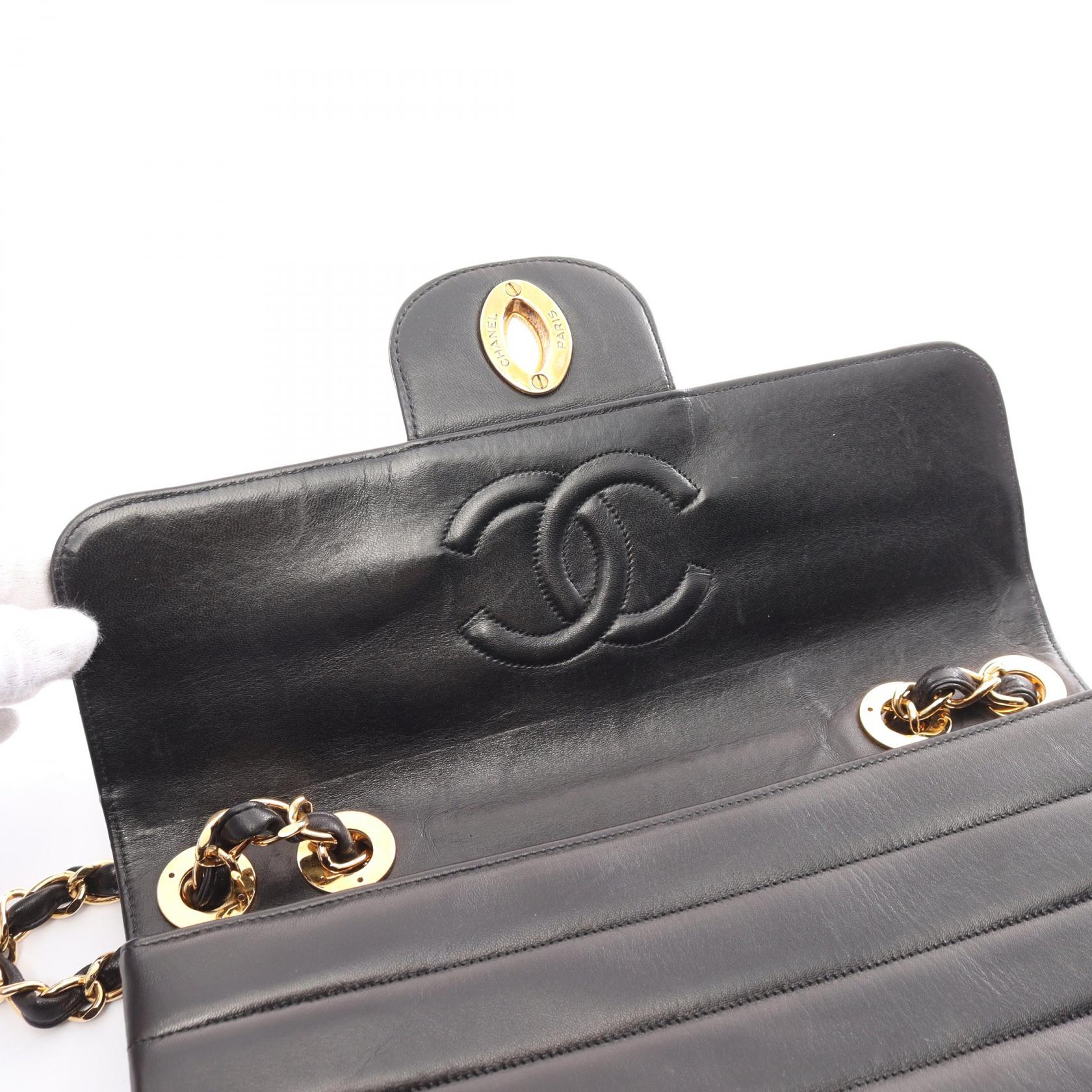 CHANEL【激減優惠】 羊皮皮革Mademoiselle Deca COCO Mark金扣肩背袋