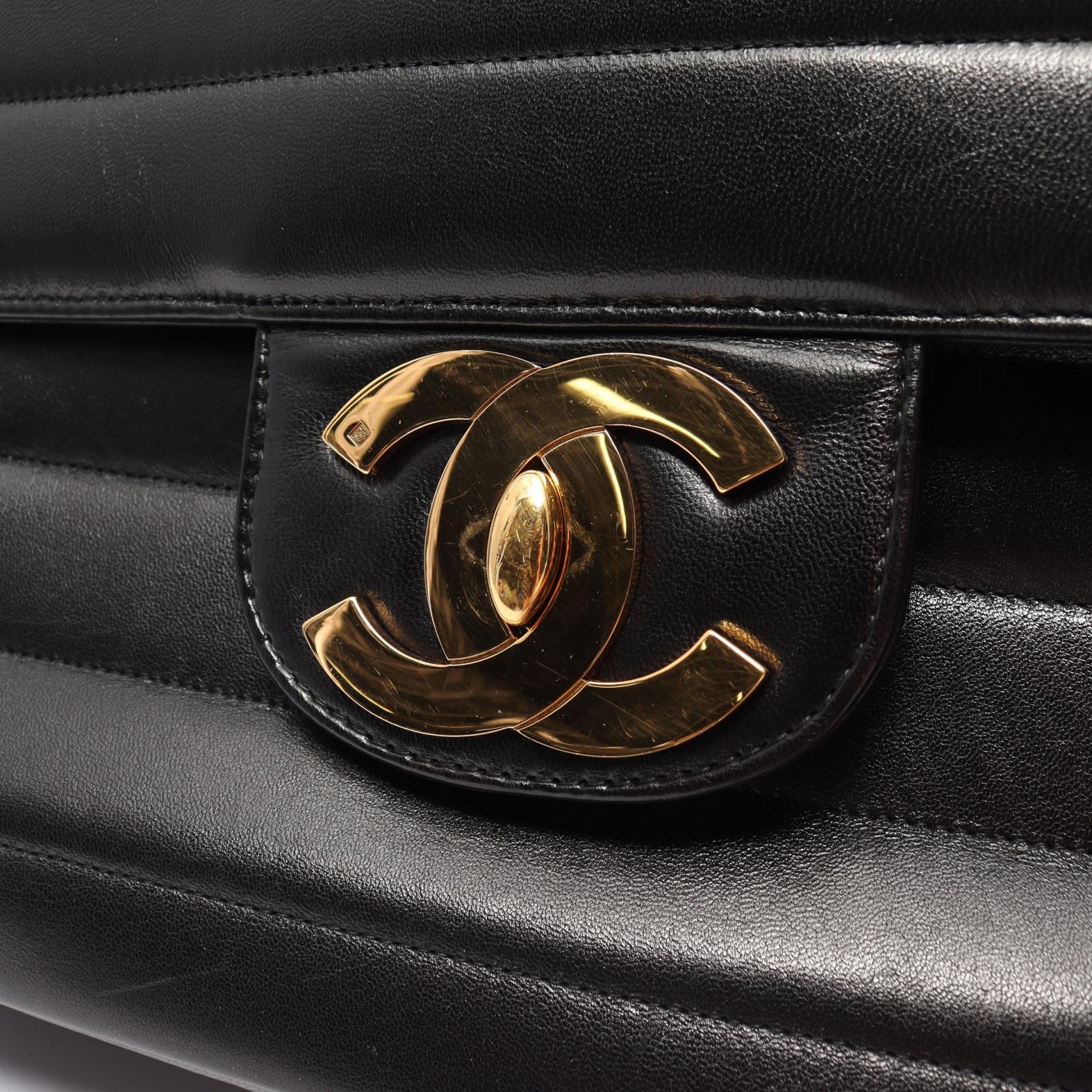 CHANEL【激減優惠】 羊皮皮革Mademoiselle Deca COCO Mark金扣肩背袋