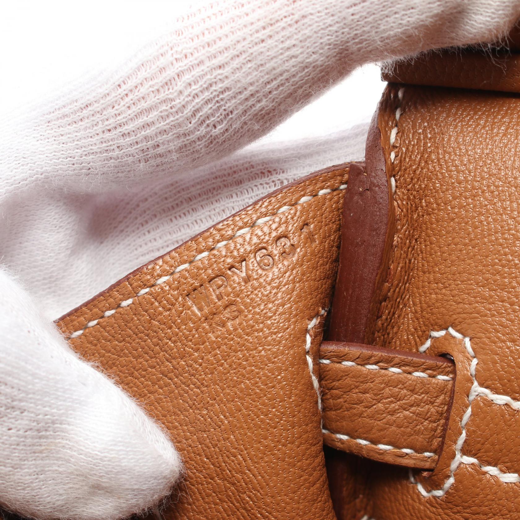HERMES Togo皮革Birkin 25銀扣手挽袋Gold