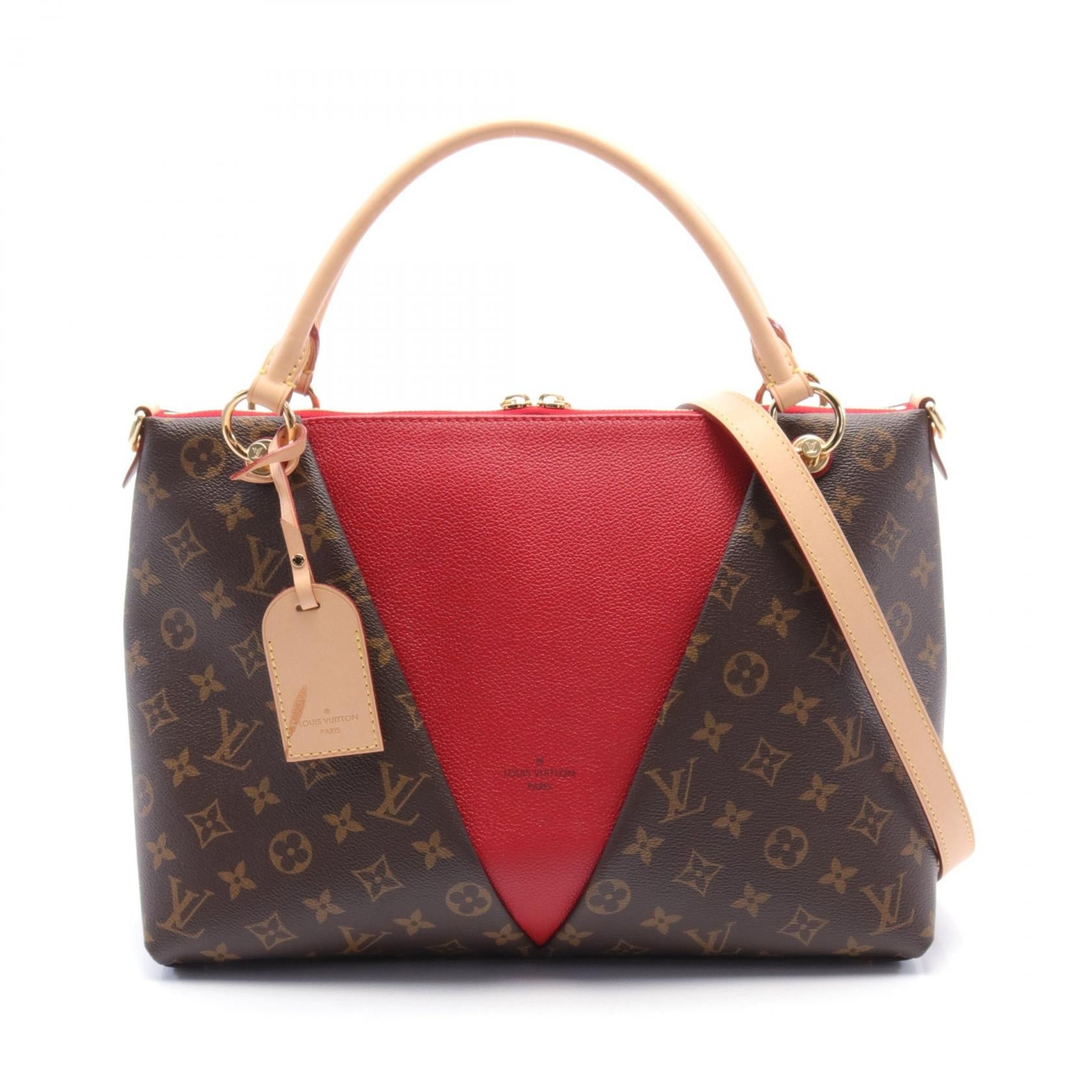LOUIS VUITTON LV GHW V Tote MM 2way Shoulder Bag M43957 Monogram Cerise