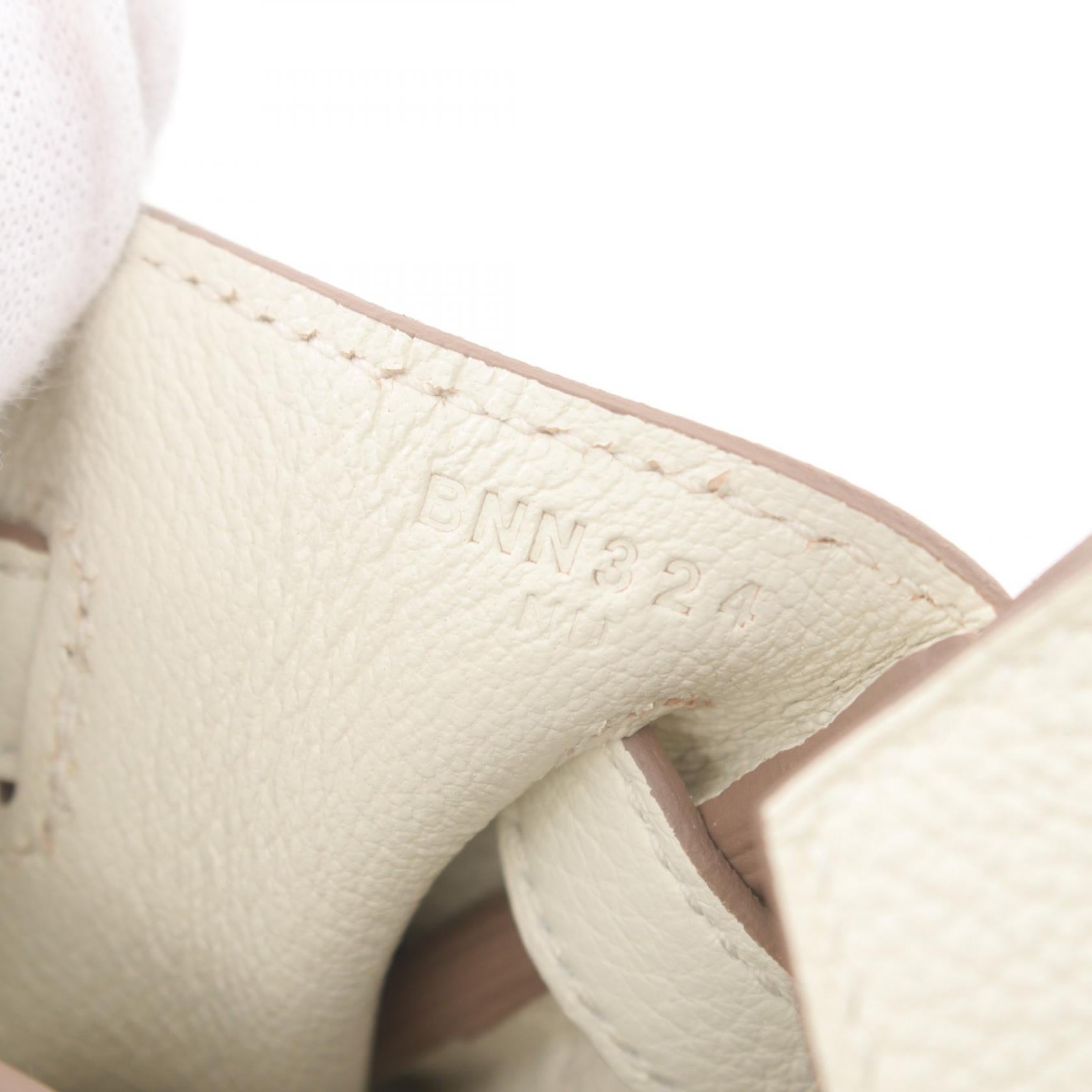 HERMES Togo皮革Birkin 25金扣手挽袋白色