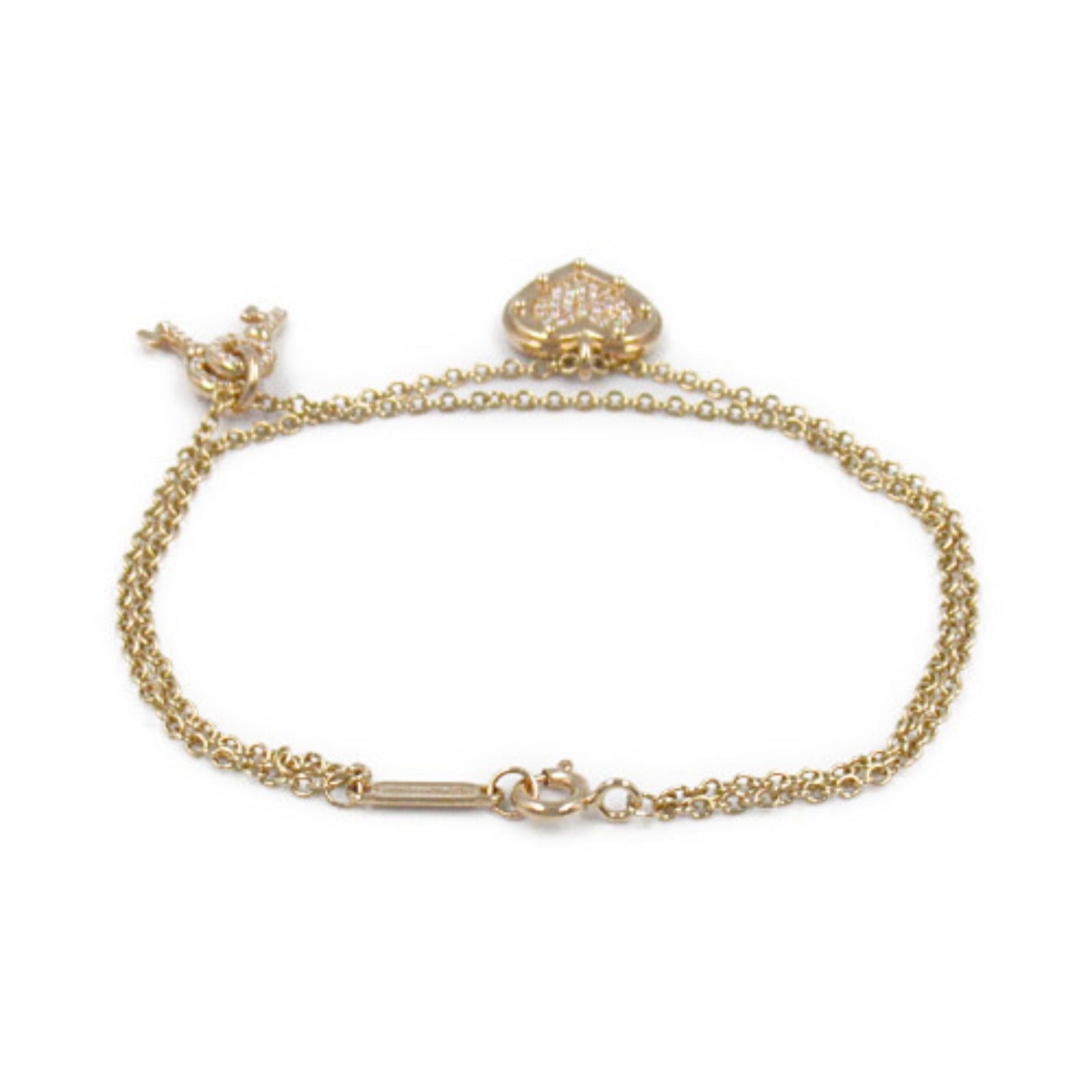 TIFFANY＆CO【激減優惠】 18K玫瑰金Love Heart Tag Key鑽石手鏈