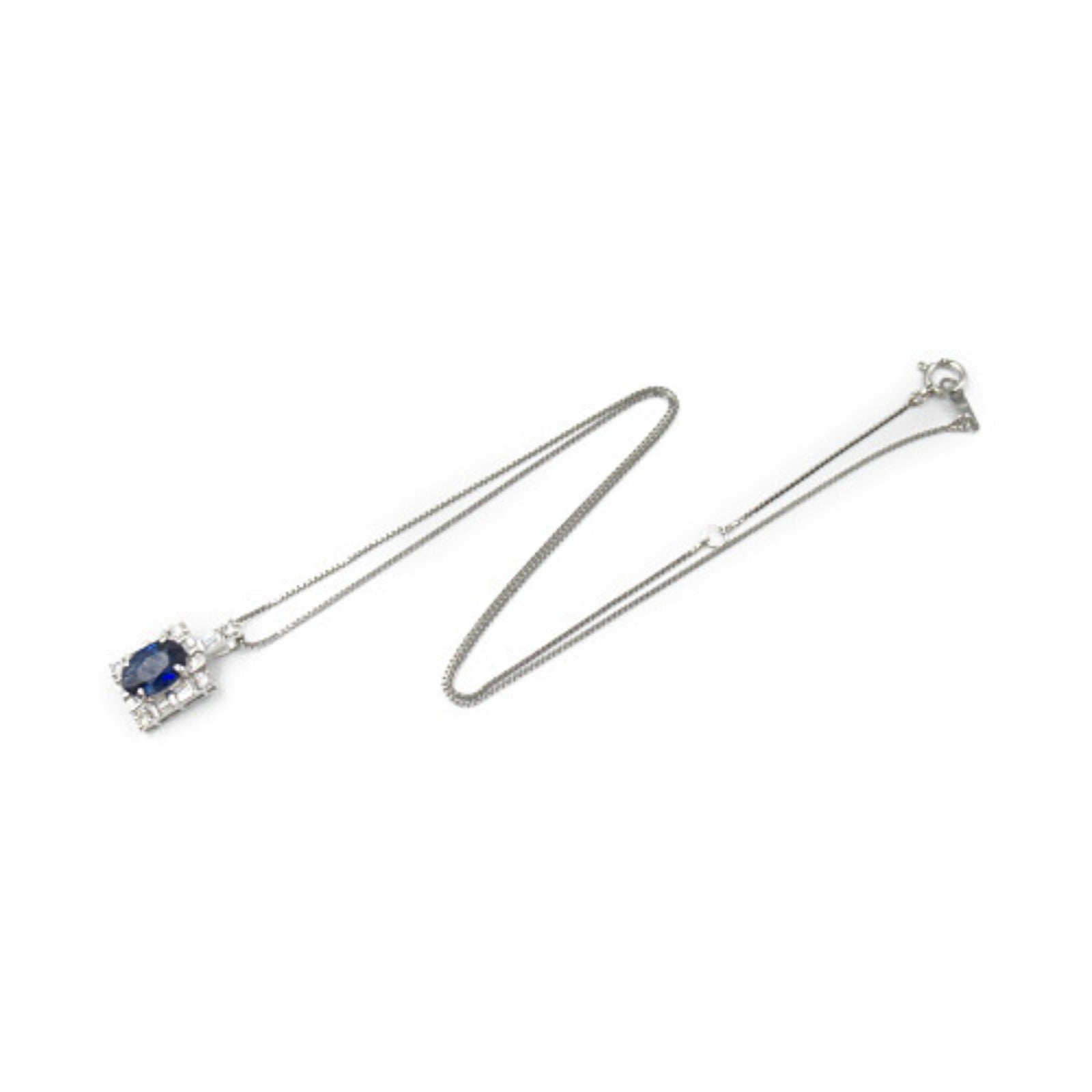 JEWELRY PT900/PT850鉑金Sapphire Diamond Necklace藍寶石/鑽石項鍊