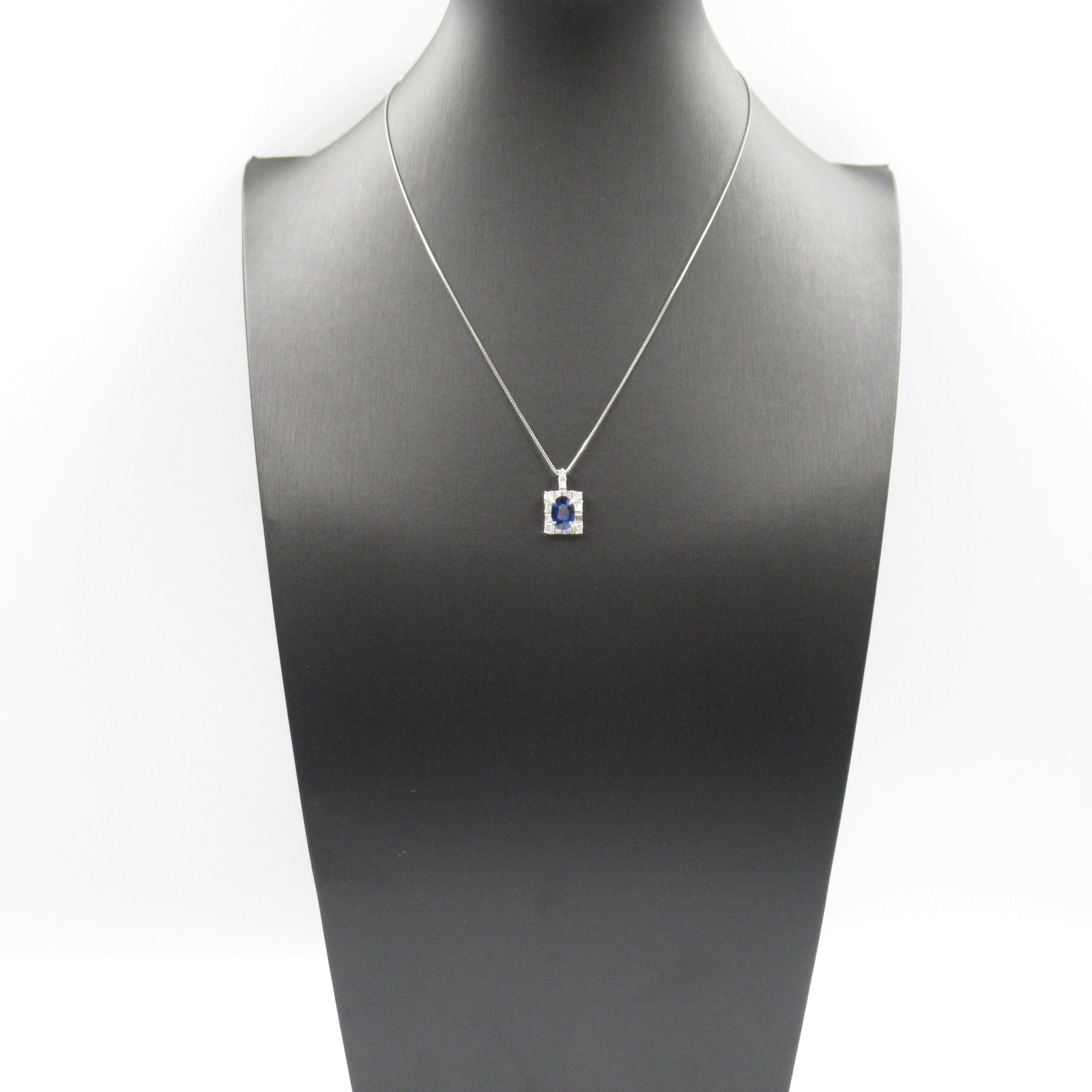 JEWELRY PT900/PT850鉑金Sapphire Diamond Necklace藍寶石/鑽石項鍊