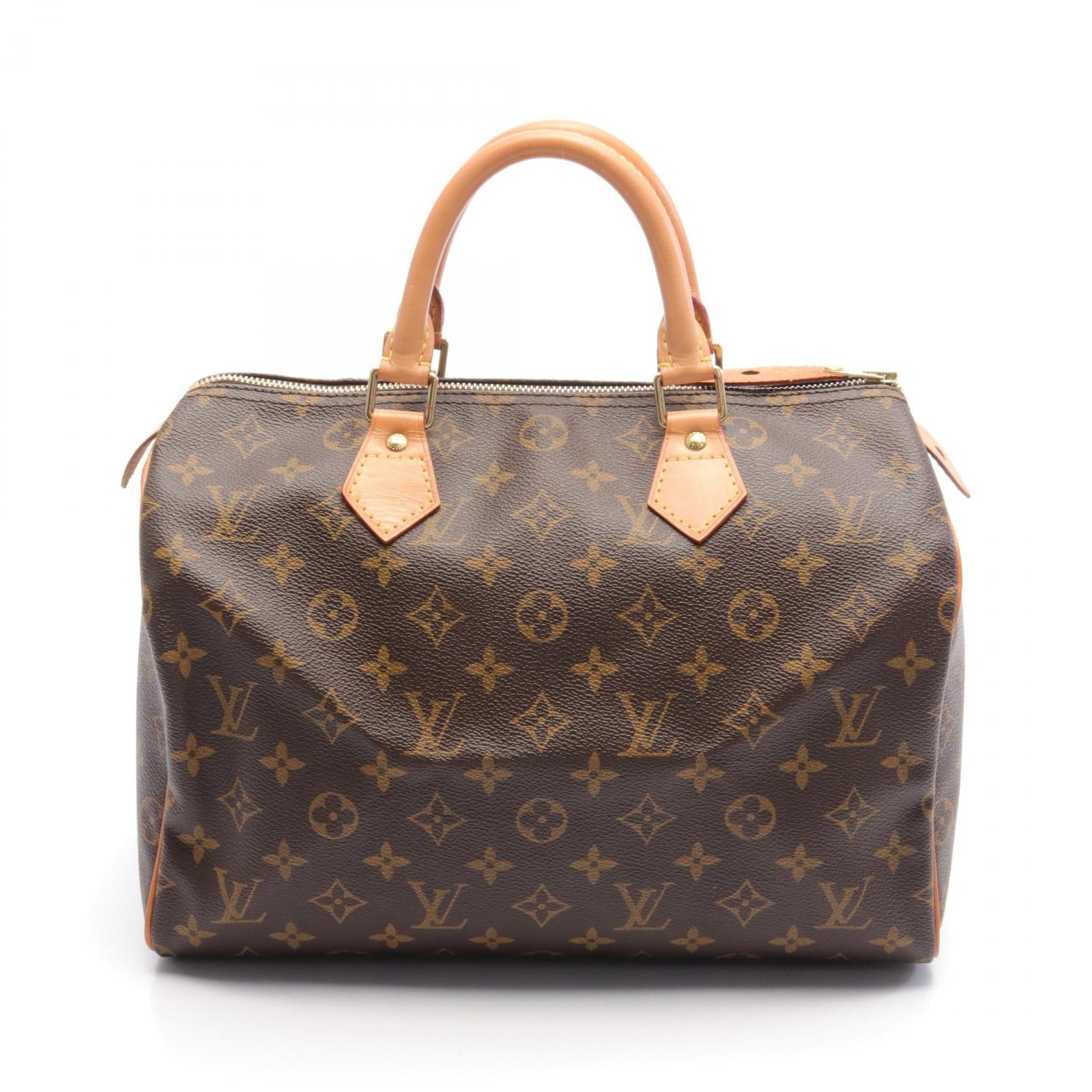 LOUIS VUITTON Monogram Speedy 30金扣手挽袋棕色