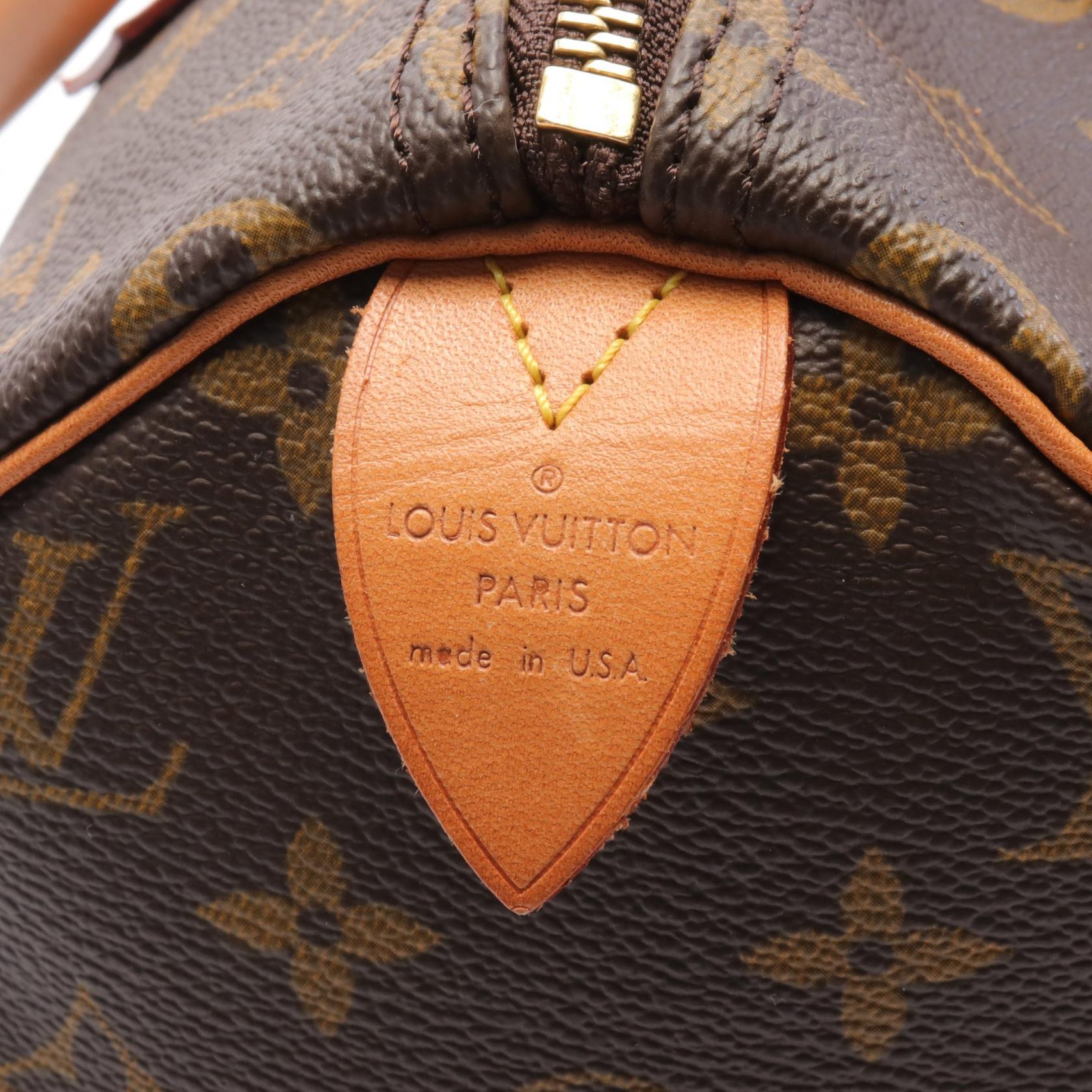 LOUIS VUITTON Monogram Speedy 30金扣手挽袋棕色
