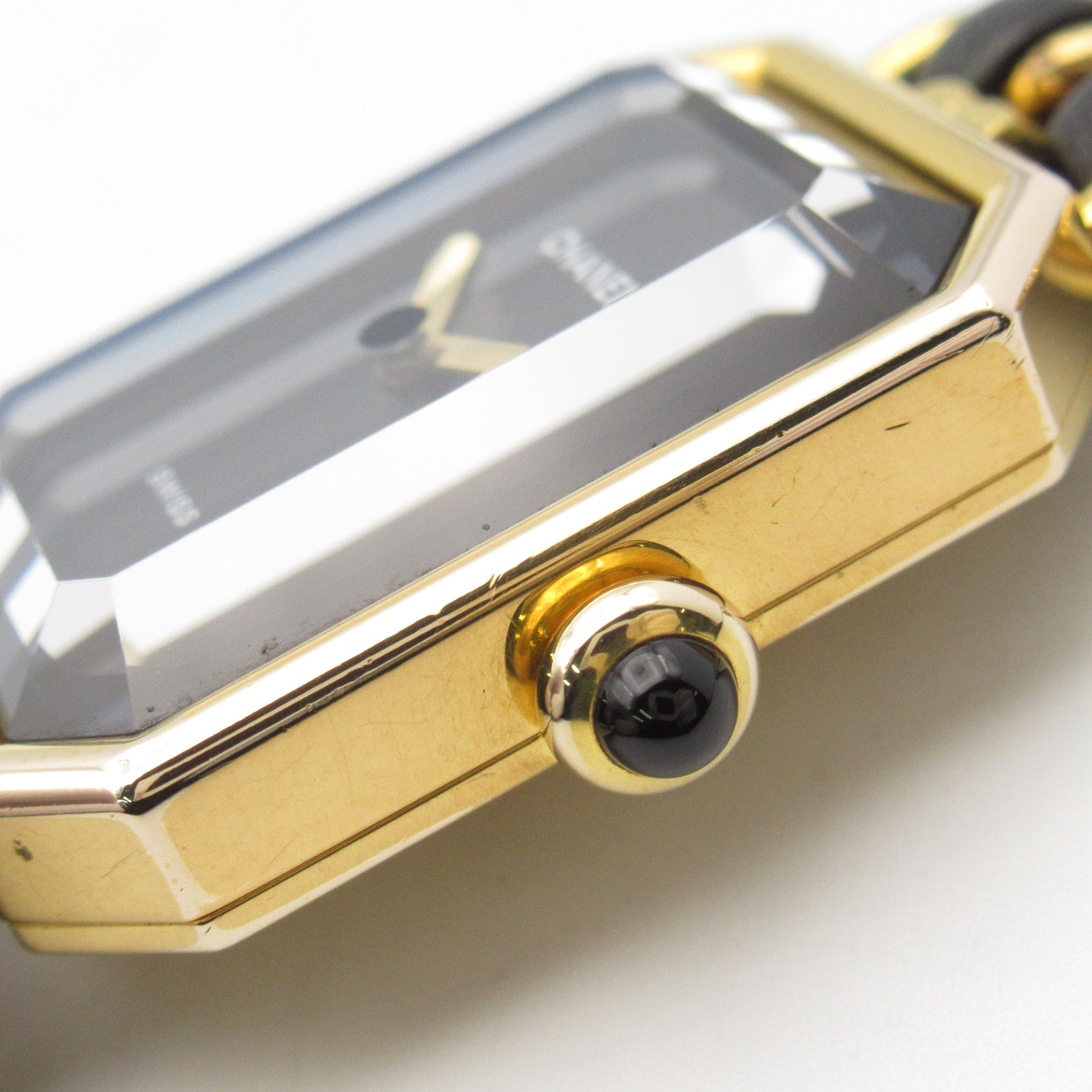 CHANEL CC Premiere S Wrist Watch H0001 Quartz Gold Plated Leather 