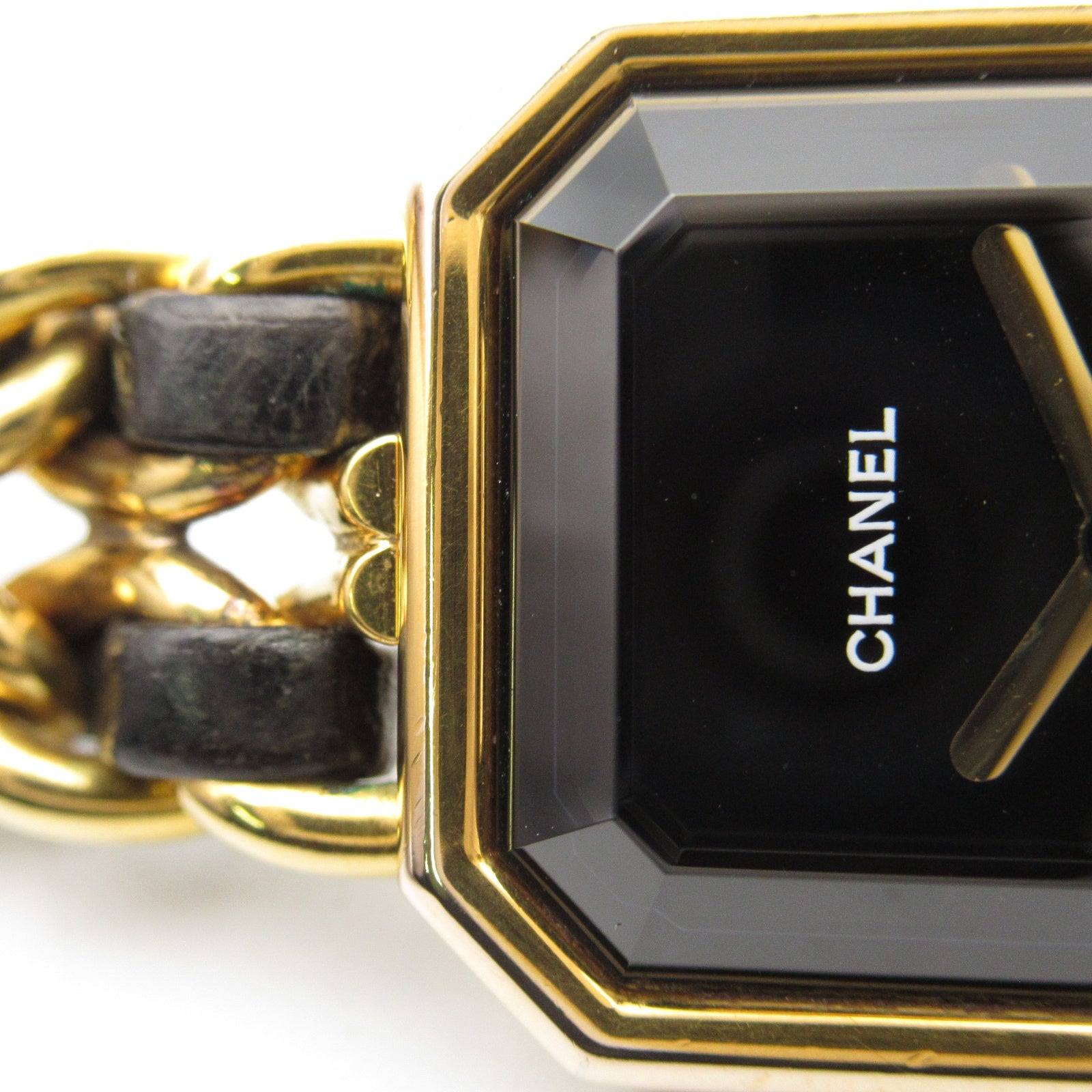 CHANEL CC Premiere S Wrist Watch H0001 Quartz Gold Plated Leather 
