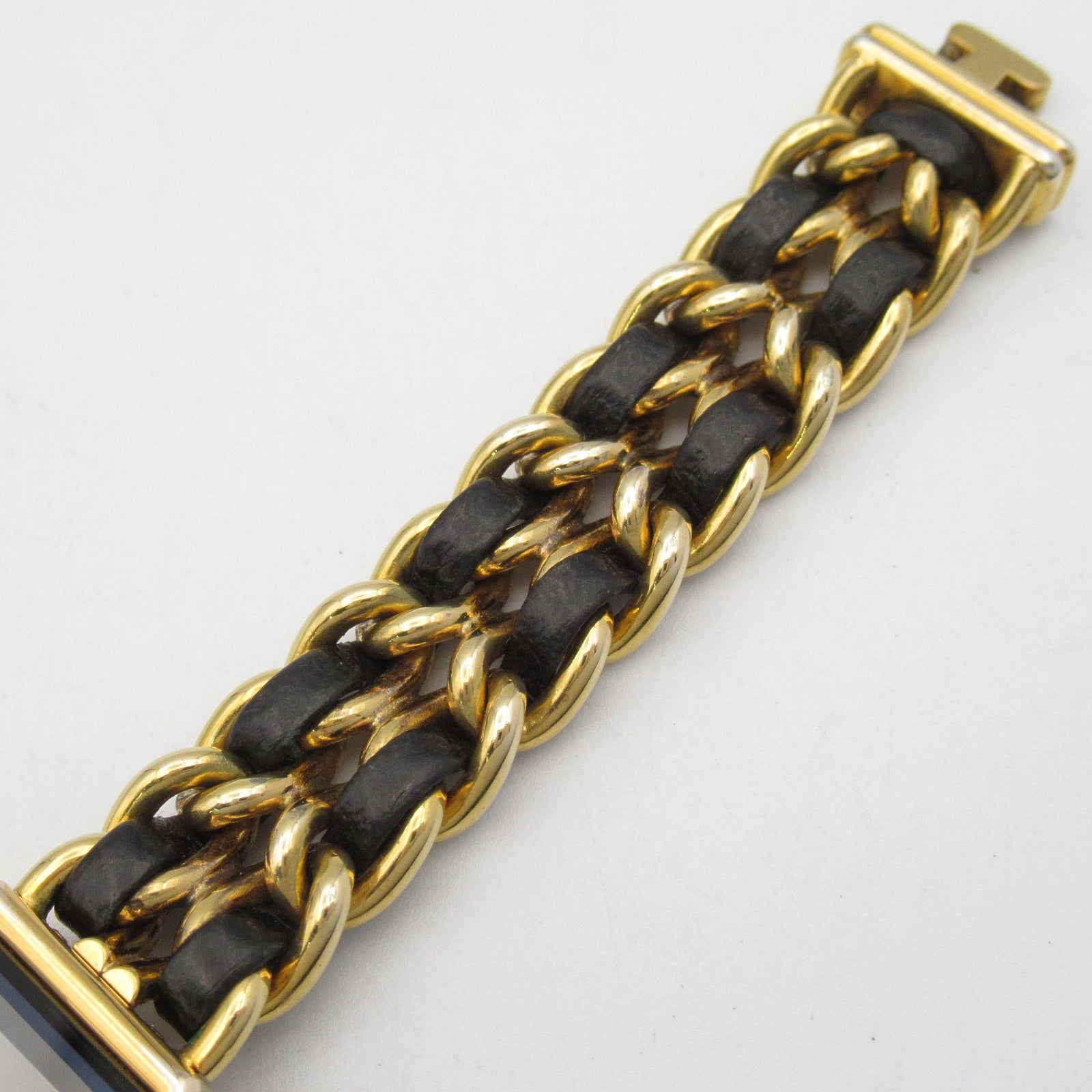CHANEL CC Premiere S Wrist Watch H0001 Quartz Gold Plated Leather 