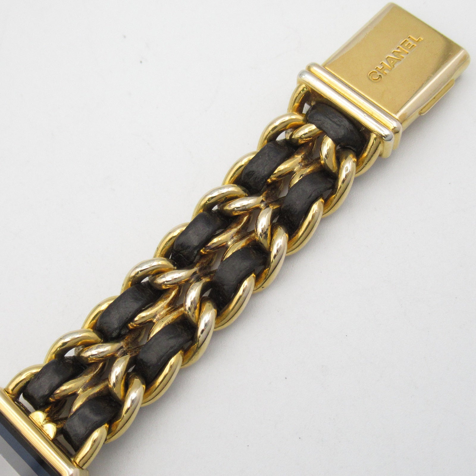 CHANEL CC Premiere S Wrist Watch H0001 Quartz Gold Plated Leather 