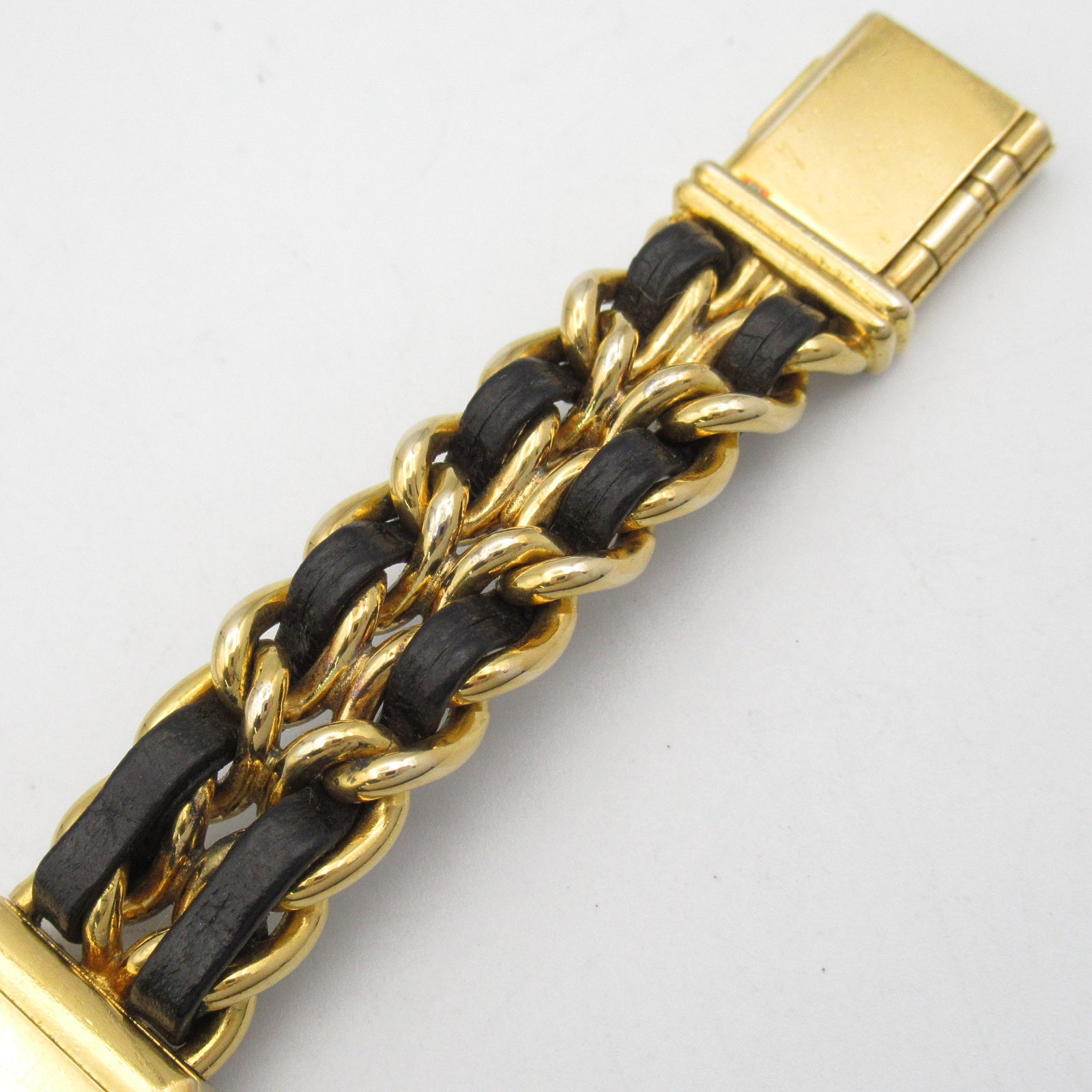 CHANEL CC Premiere S Wrist Watch H0001 Quartz Gold Plated Leather 