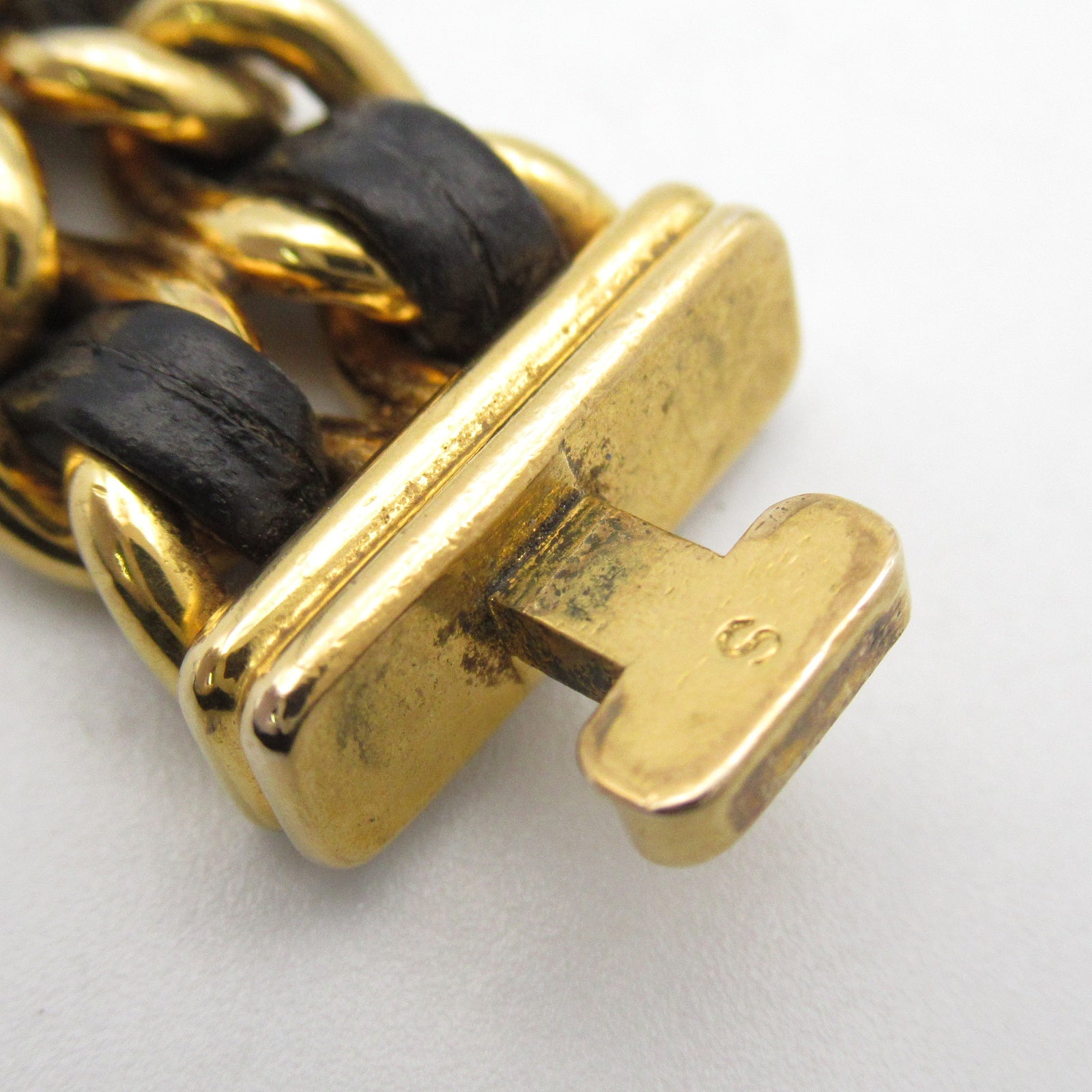 CHANEL CC Premiere S Wrist Watch H0001 Quartz Gold Plated Leather 
