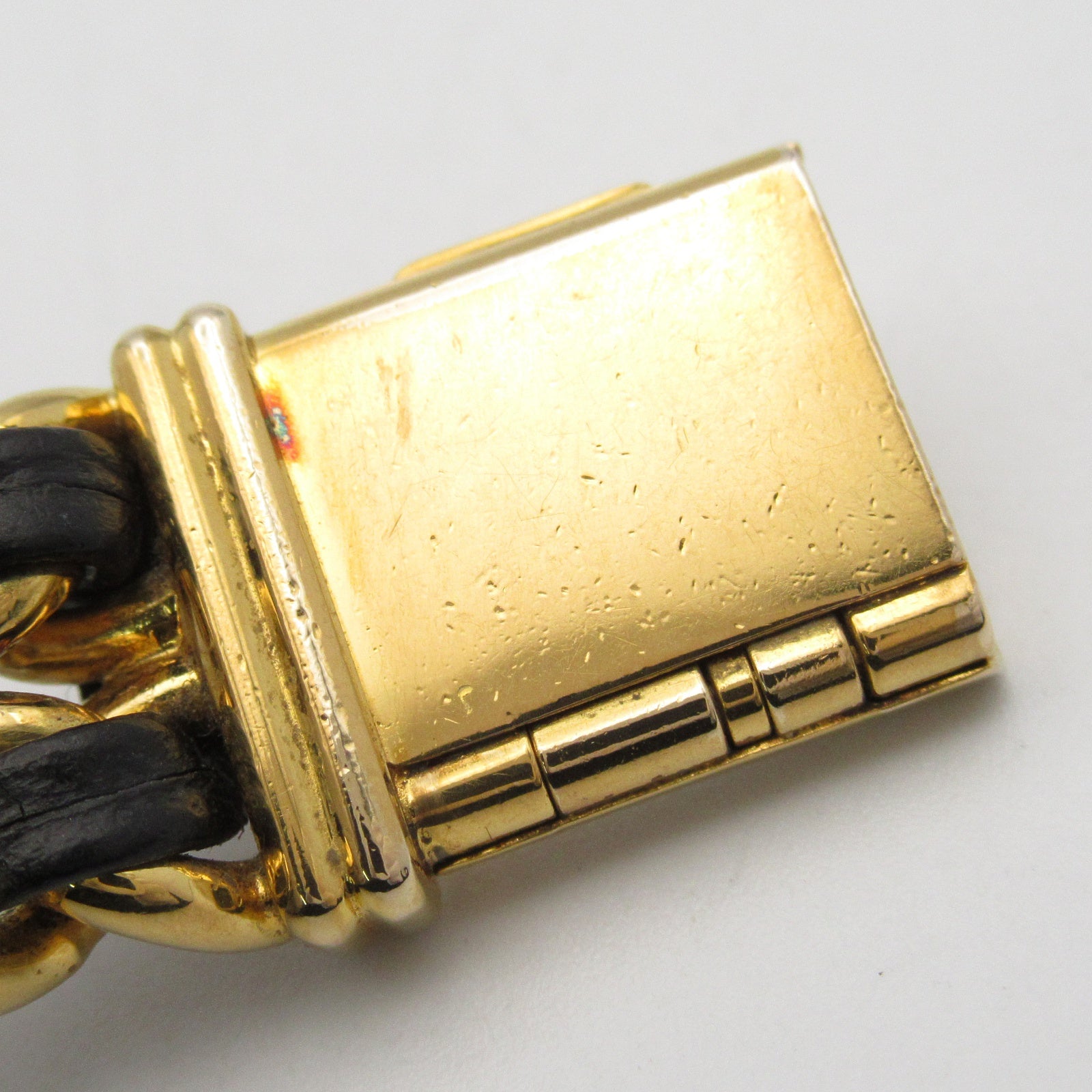 CHANEL CC Premiere S Wrist Watch H0001 Quartz Gold Plated Leather 
