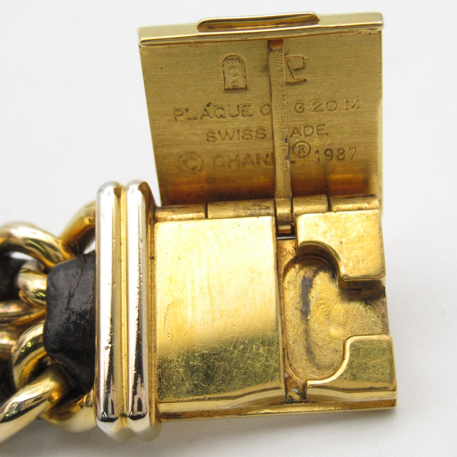 CHANEL CC Premiere S Wrist Watch H0001 Quartz Gold Plated Leather 