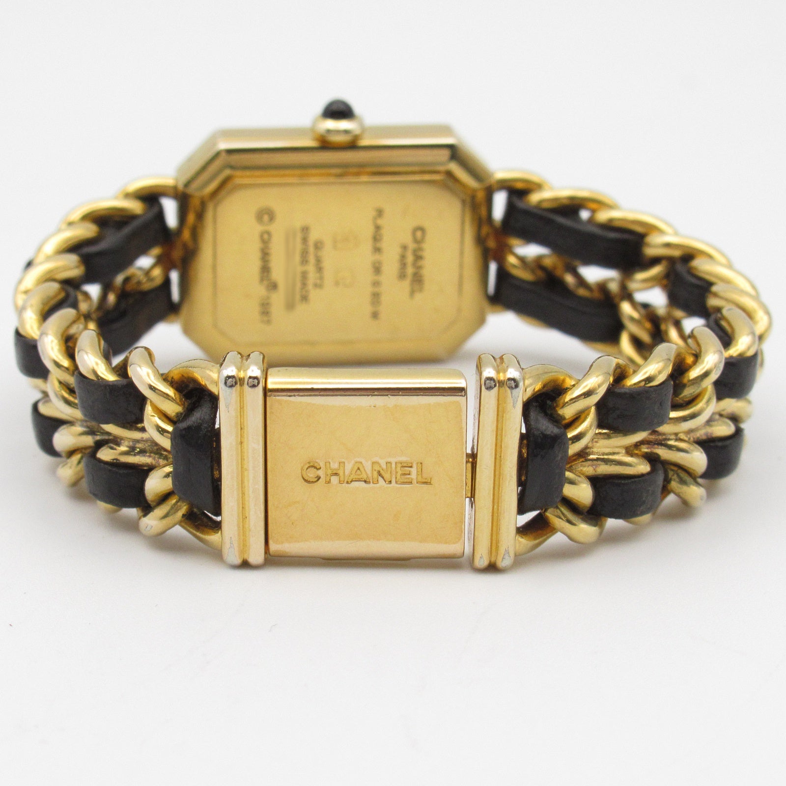 CHANEL CC Premiere S Wrist Watch H0001 Quartz Gold Plated Leather 