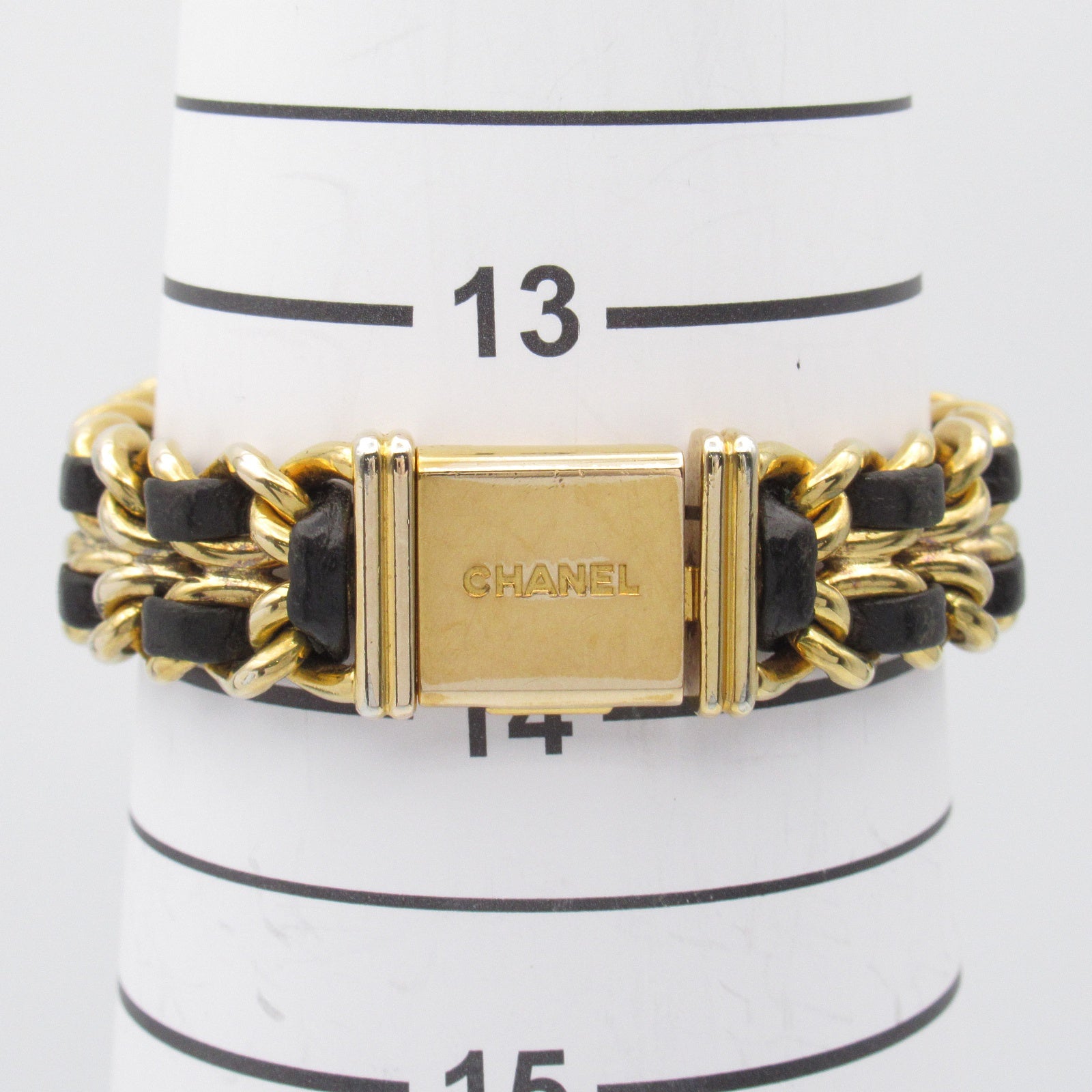 CHANEL CC Premiere S Wrist Watch H0001 Quartz Gold Plated Leather 
