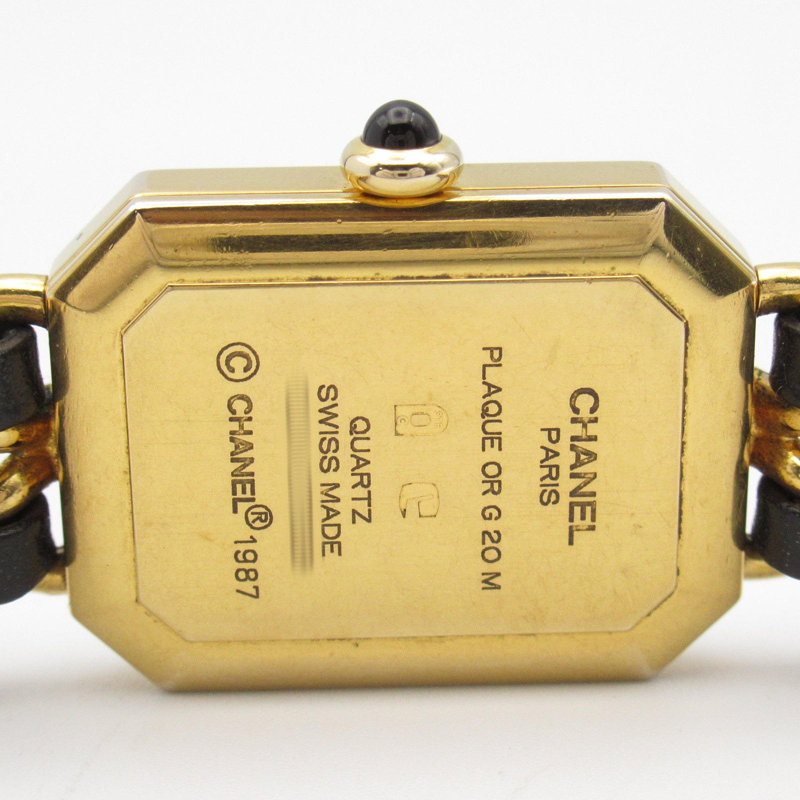 CHANEL CC Premiere S Wrist Watch H0001 Quartz Gold Plated Leather 