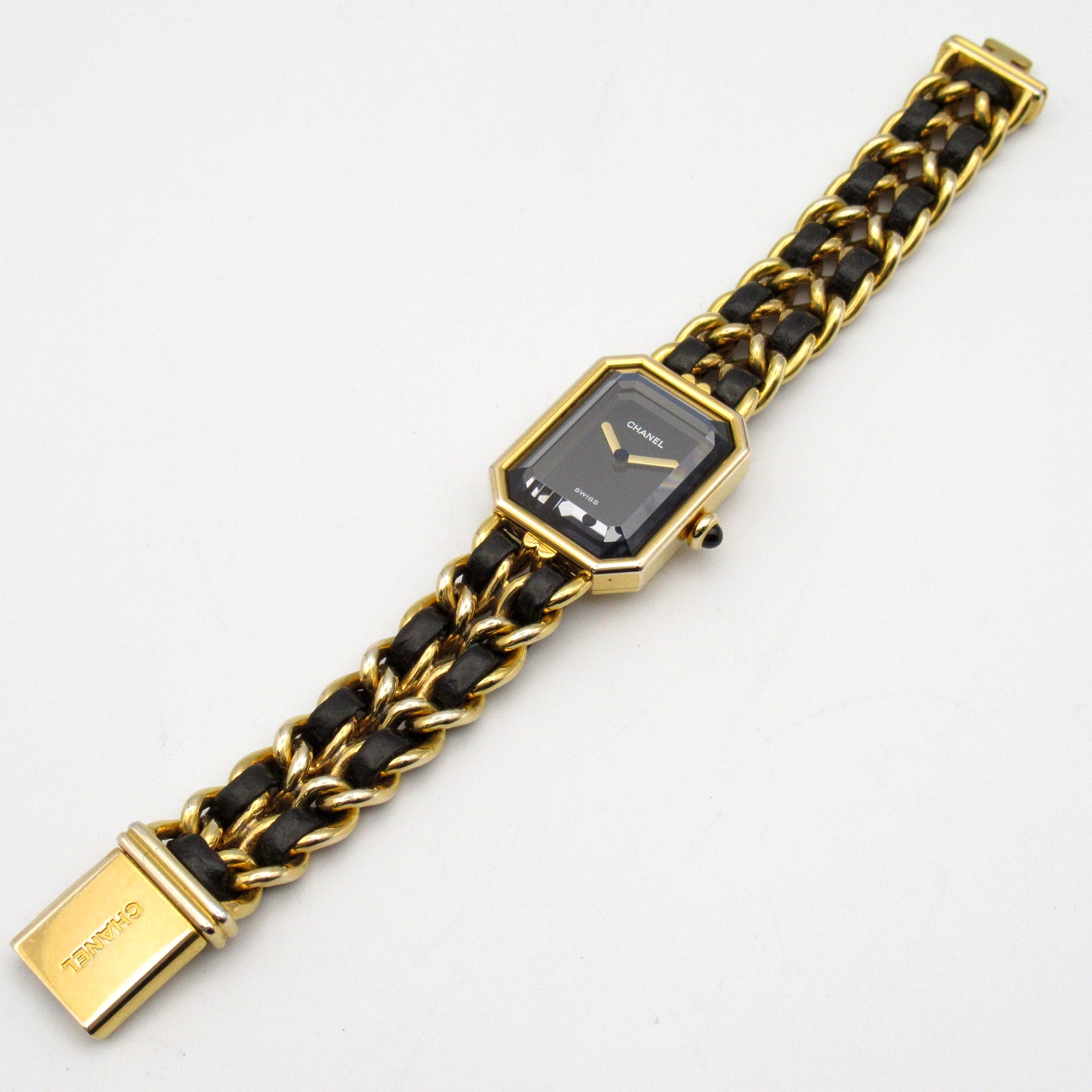 CHANEL CC Premiere S Wrist Watch H0001 Quartz Gold Plated Leather 