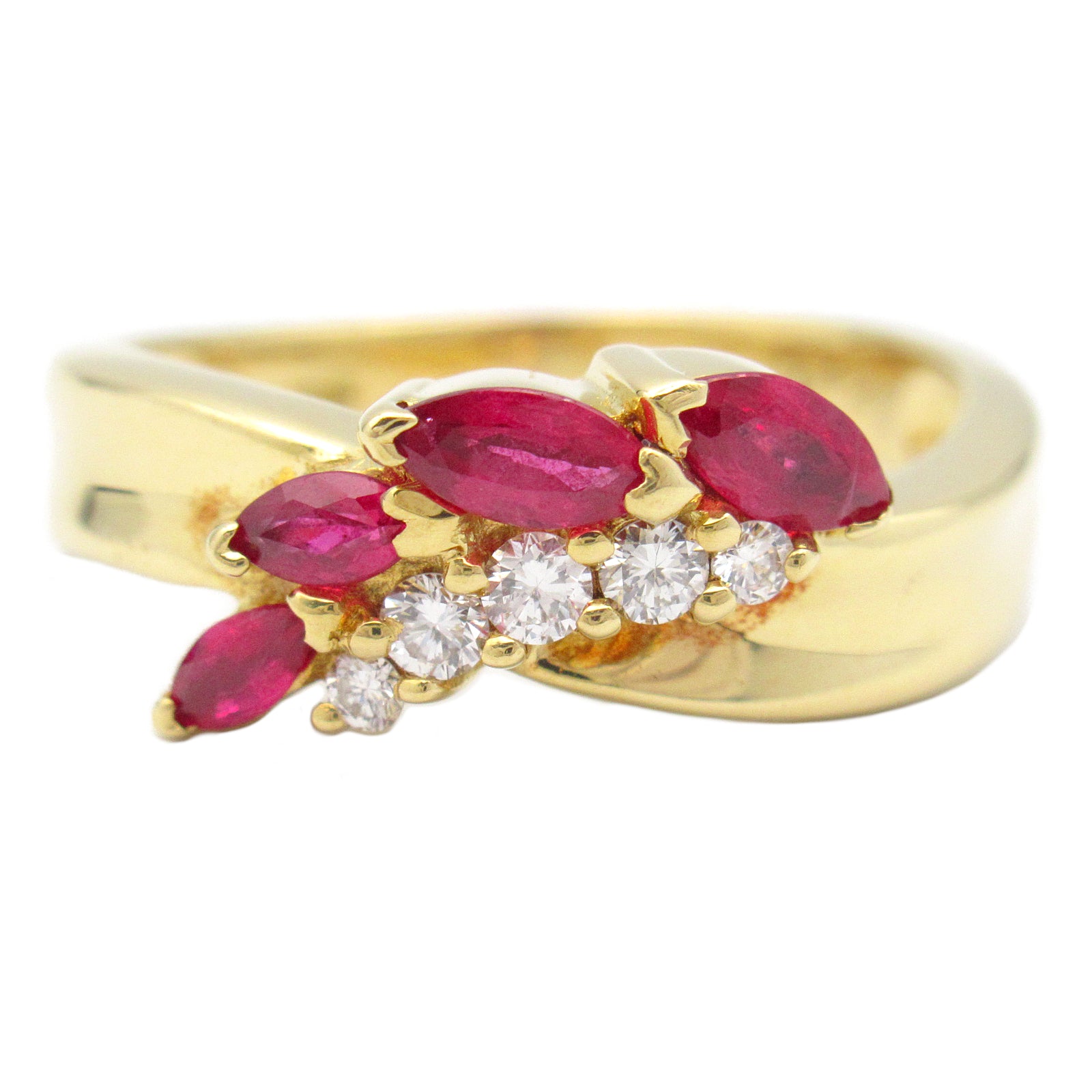 JEWELRY 18K黃金Ruby Diamond Ring紅寶石/鑽石戒指US#6.5