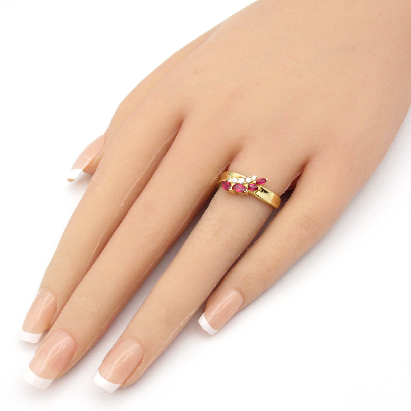 JEWELRY 18K黃金Ruby Diamond Ring紅寶石/鑽石戒指US#6.5