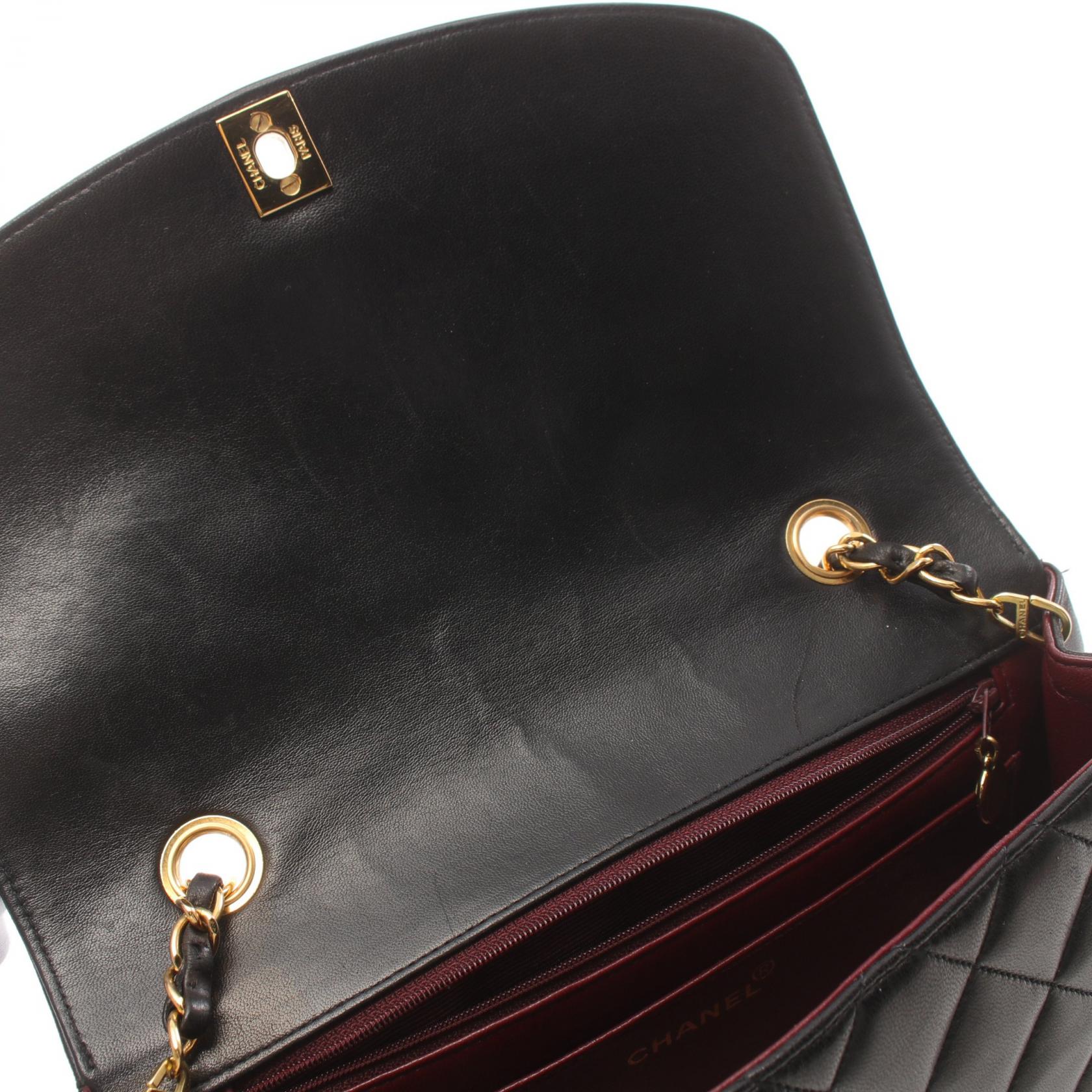 CHANEL 羊皮皮革Matelasse Diana Flap Chain Shoulder金扣肩背袋
