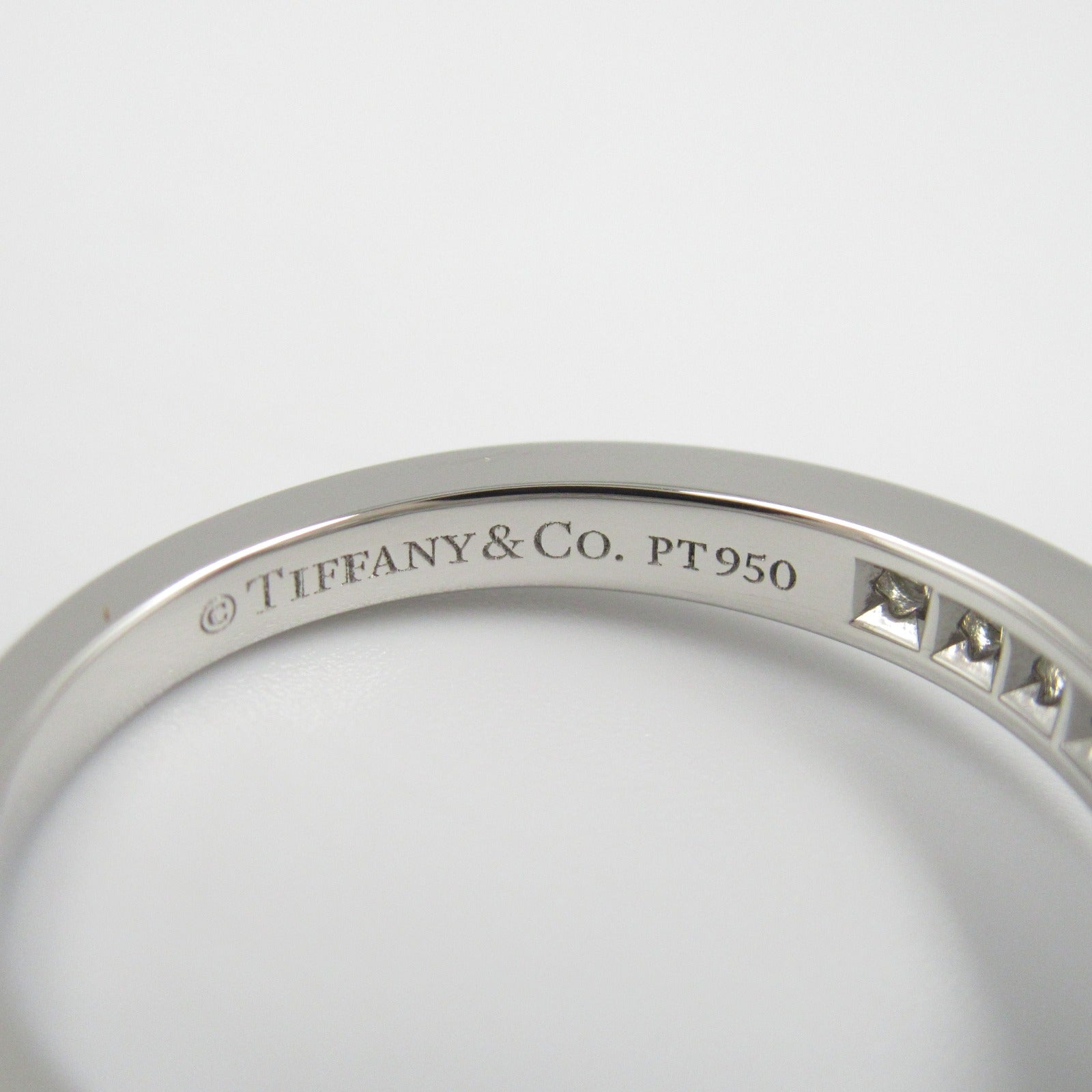 TIFFANY＆CO PT950鉑金Ribbon Diamond Ring 0.54ct鑽石戒指US#4.75